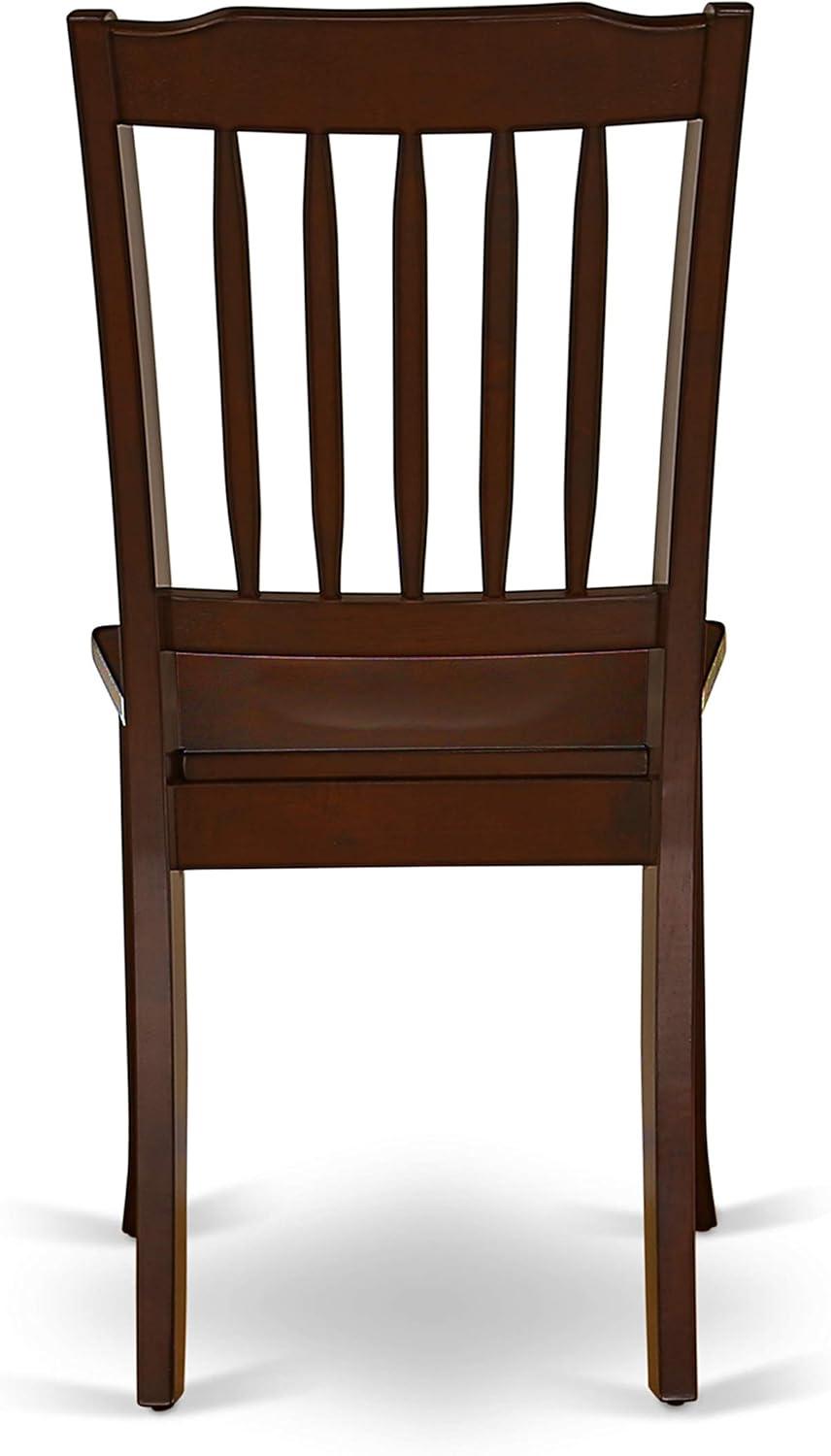 Danbury Vertical Slatted Back Chairs - Mahogany - Set of 2