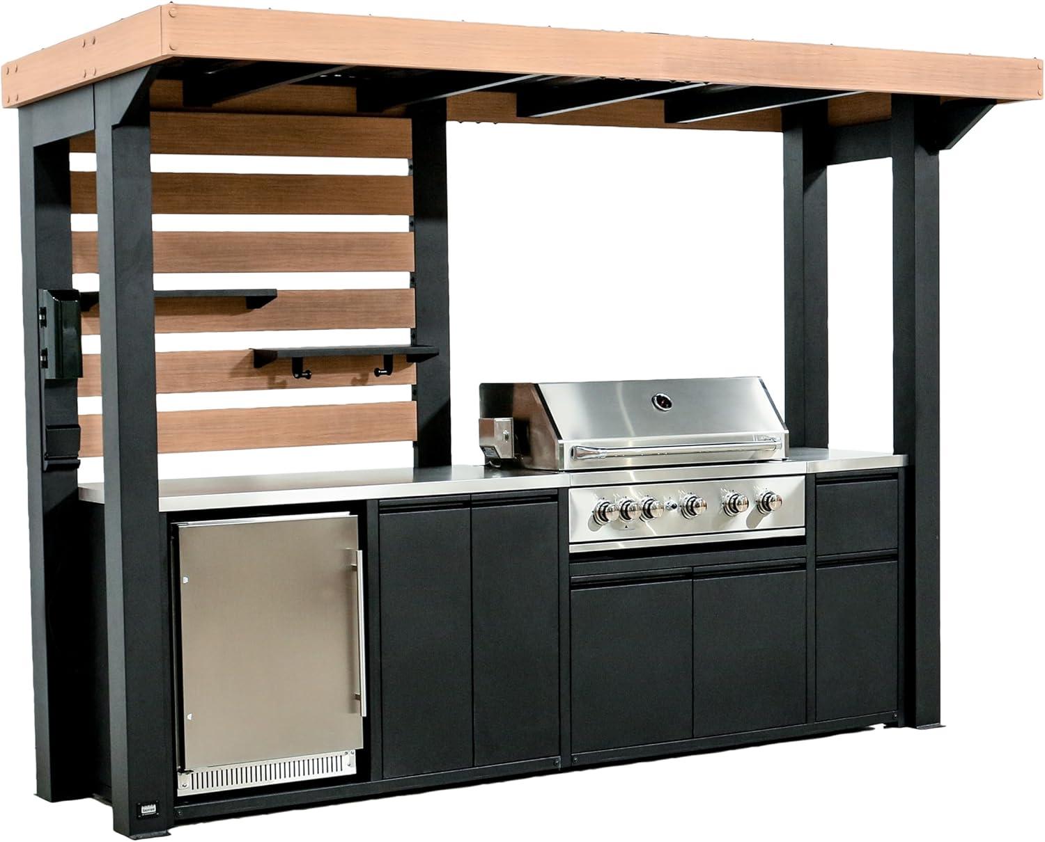 Backyard Discovery Fusion Flame Outdoor Kitchen, Grill, and Refrigerator