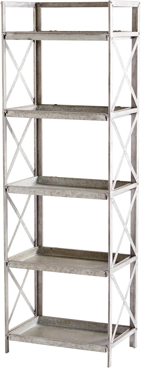 Torrance Modern Gray 63.75" Galvanized Etagere Shelf