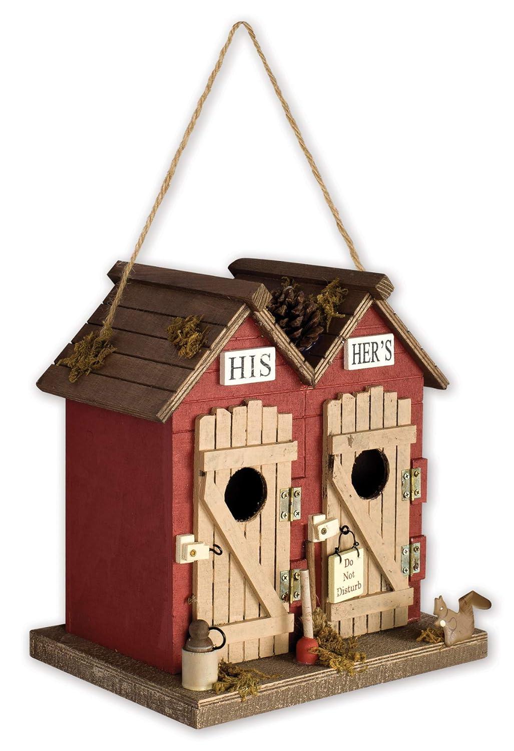Sunset Vista Designs Welcome to The Woods Decorative Birdhouse, His & Hers