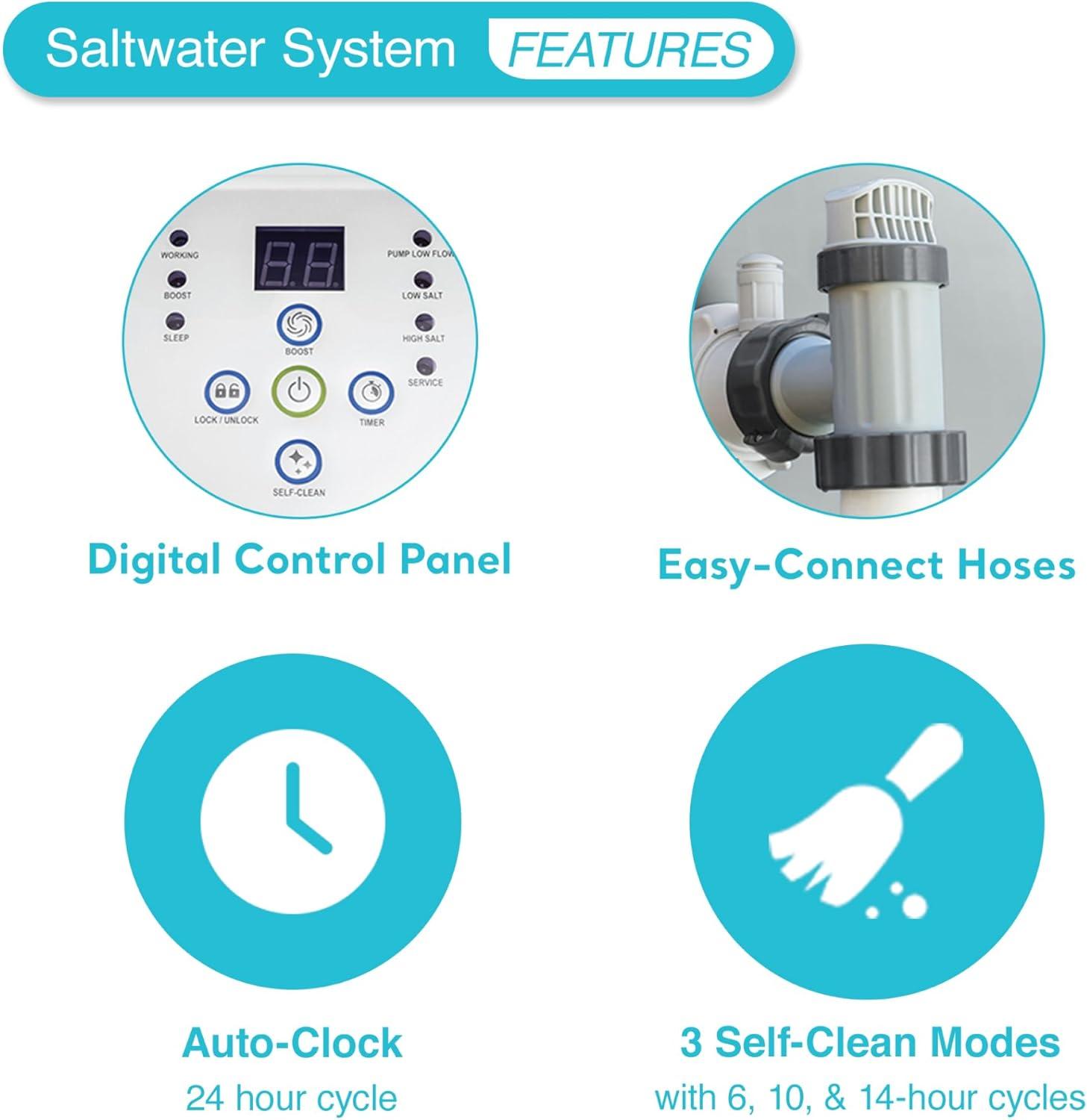 Intex 120V Krystal Clear Saltwater Pool System + Wall Mount Surface Skimmer