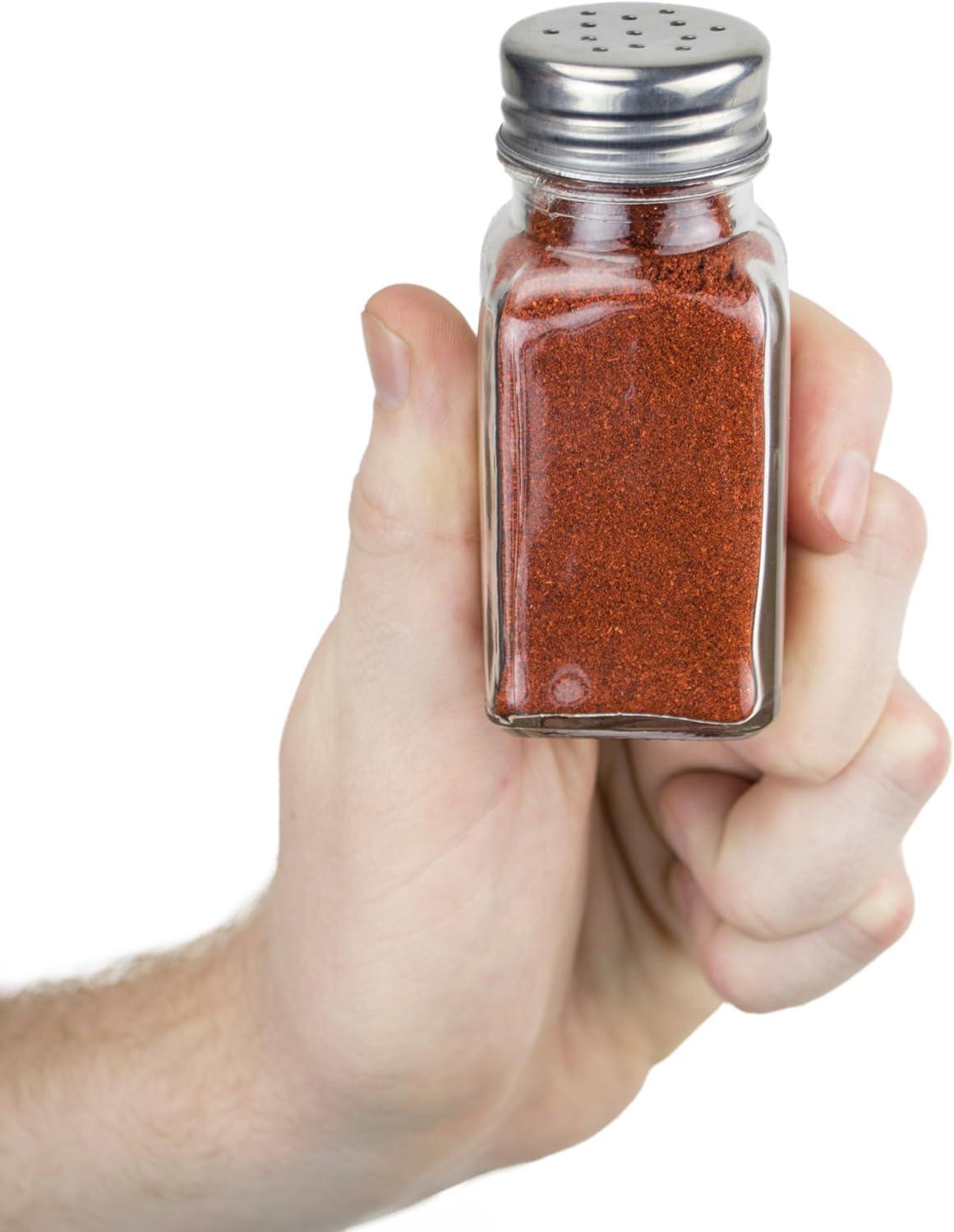 Back of House Ltd. Salt & Pepper, Spices, Seasonings Shakers - Stainless Steel & Glass Restaurant Home Kitchen - 12 Standard