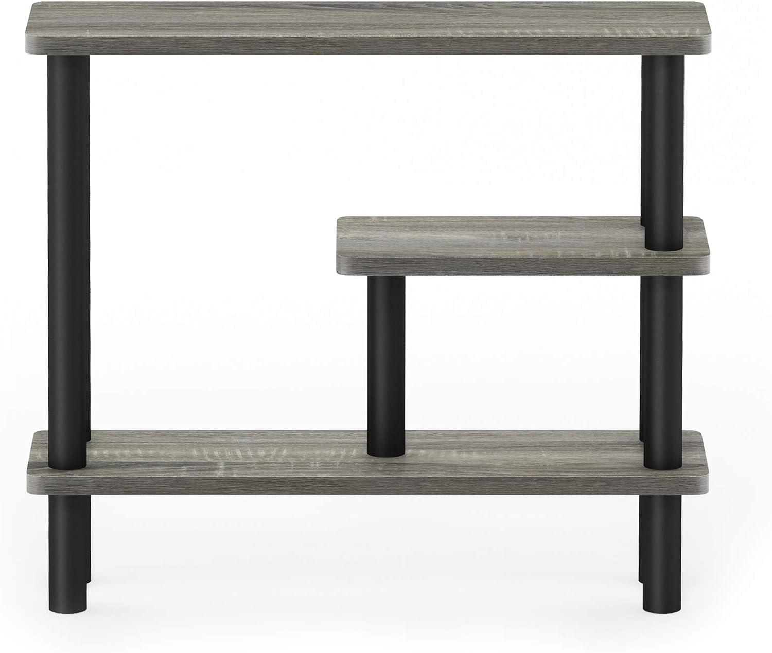 Furinno 18138GYW-BK Turn-N-Tube Slim Space Saving Storage Rack French Oak - Grey & Black