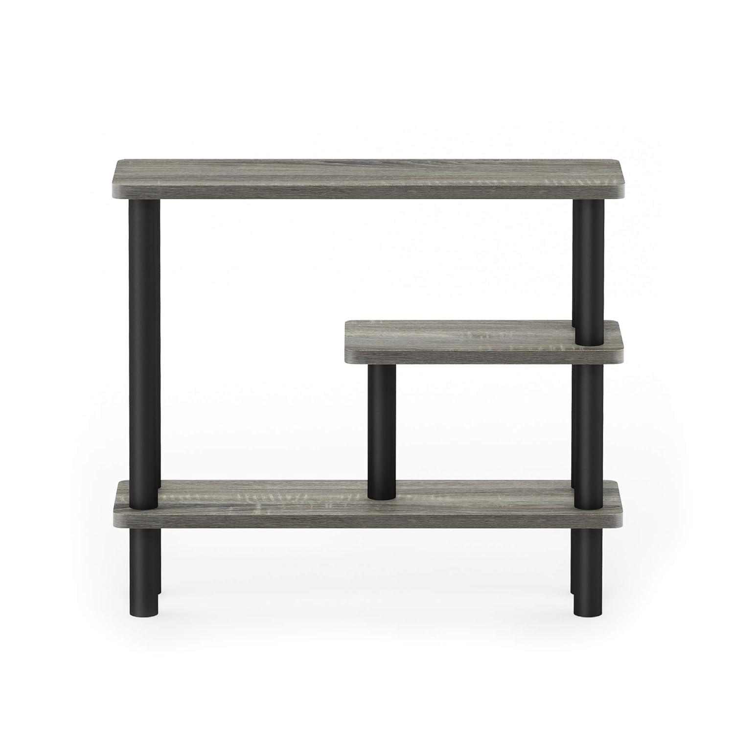 Furinno 18138GYW-BK Turn-N-Tube Slim Space Saving Storage Rack French Oak - Grey & Black