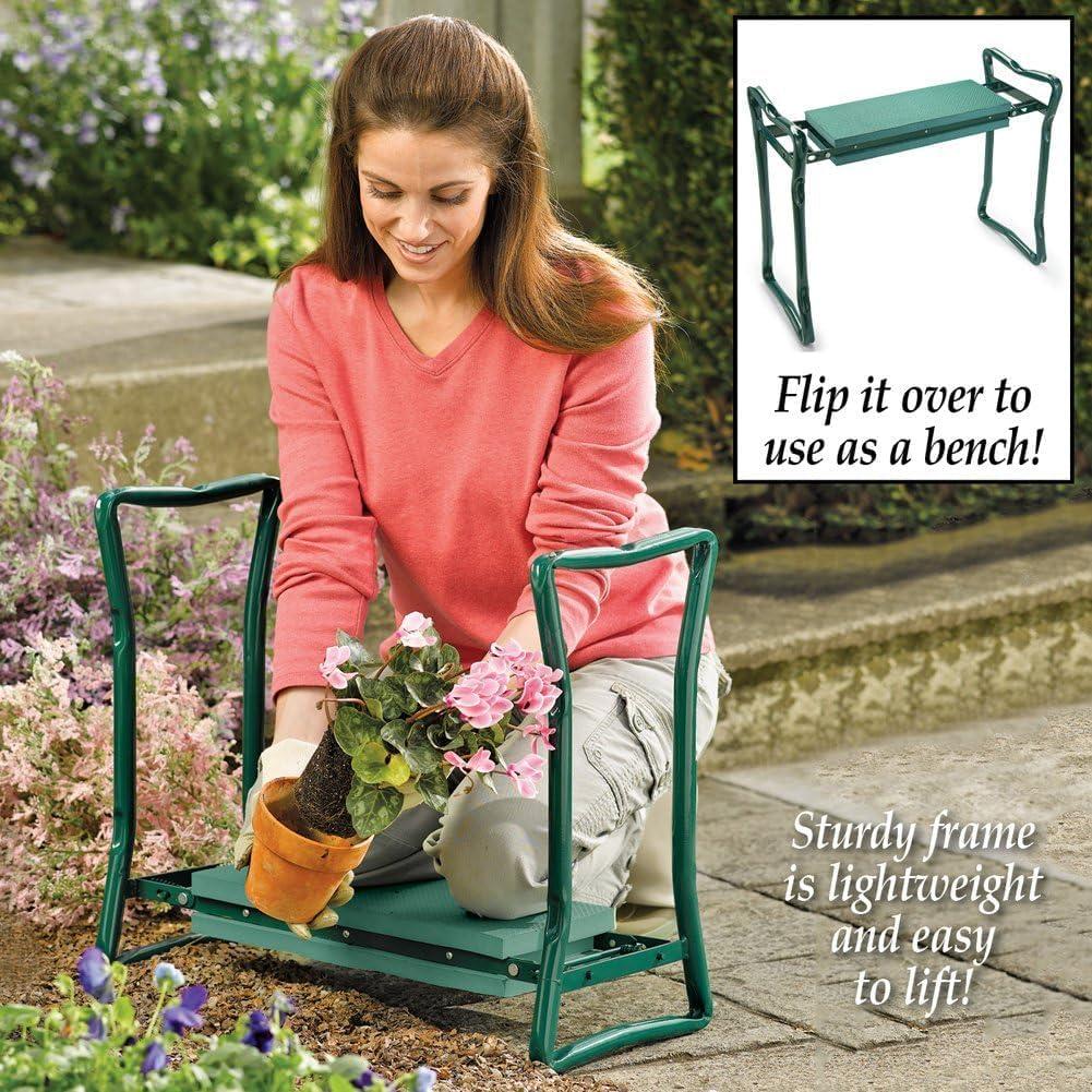 Foldable Garden Kneeler Kneeling Bench Stool Soft Cushion Sitting Seat Pad New