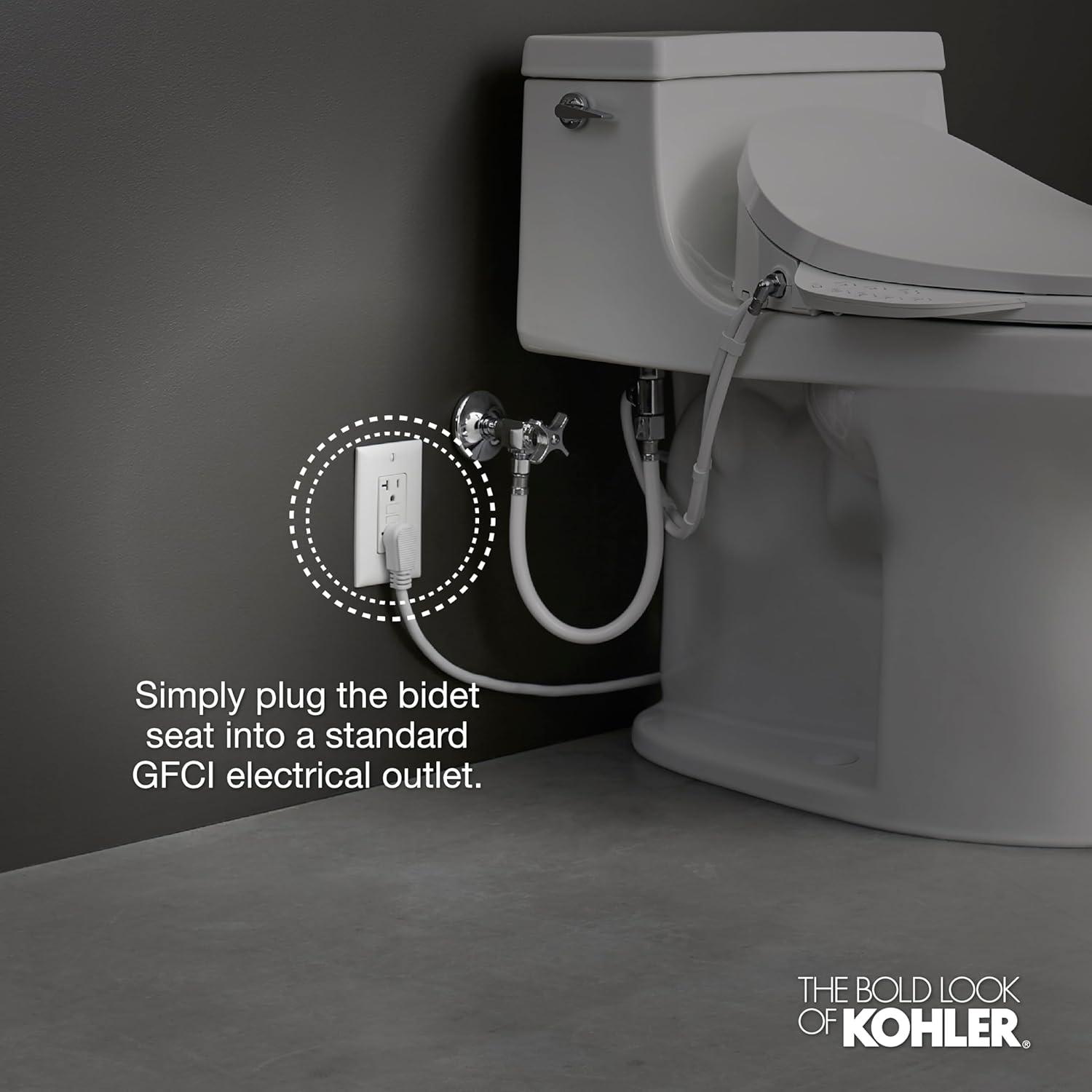 Kohler Purewash E580 Elongated Bidet Toilet Seat K-32330-0