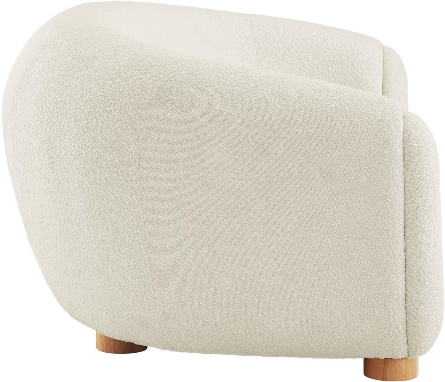 Modway Abundant Boucle Upholstered Fabric Sofa in Ivory