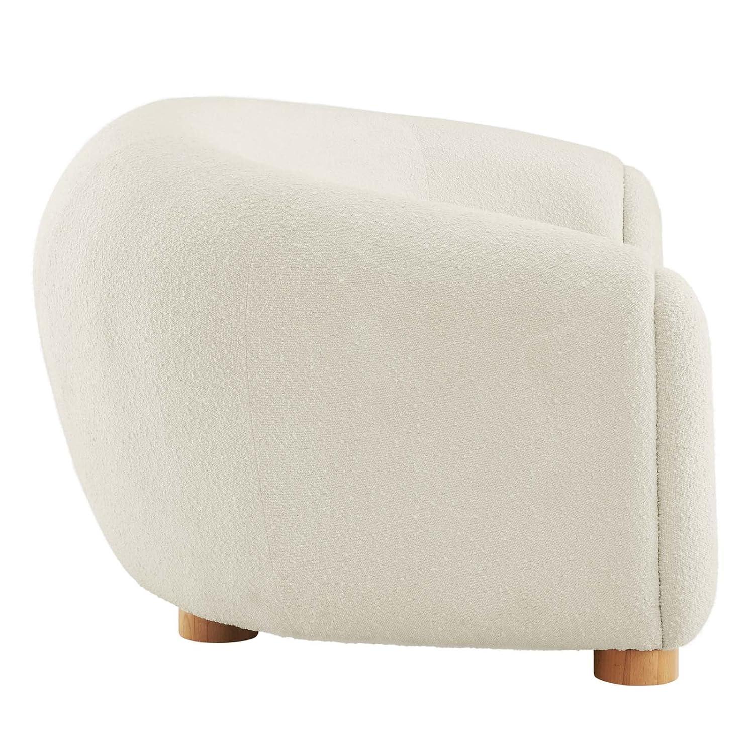 Modway Abundant Boucle Upholstered Fabric Sofa in Ivory