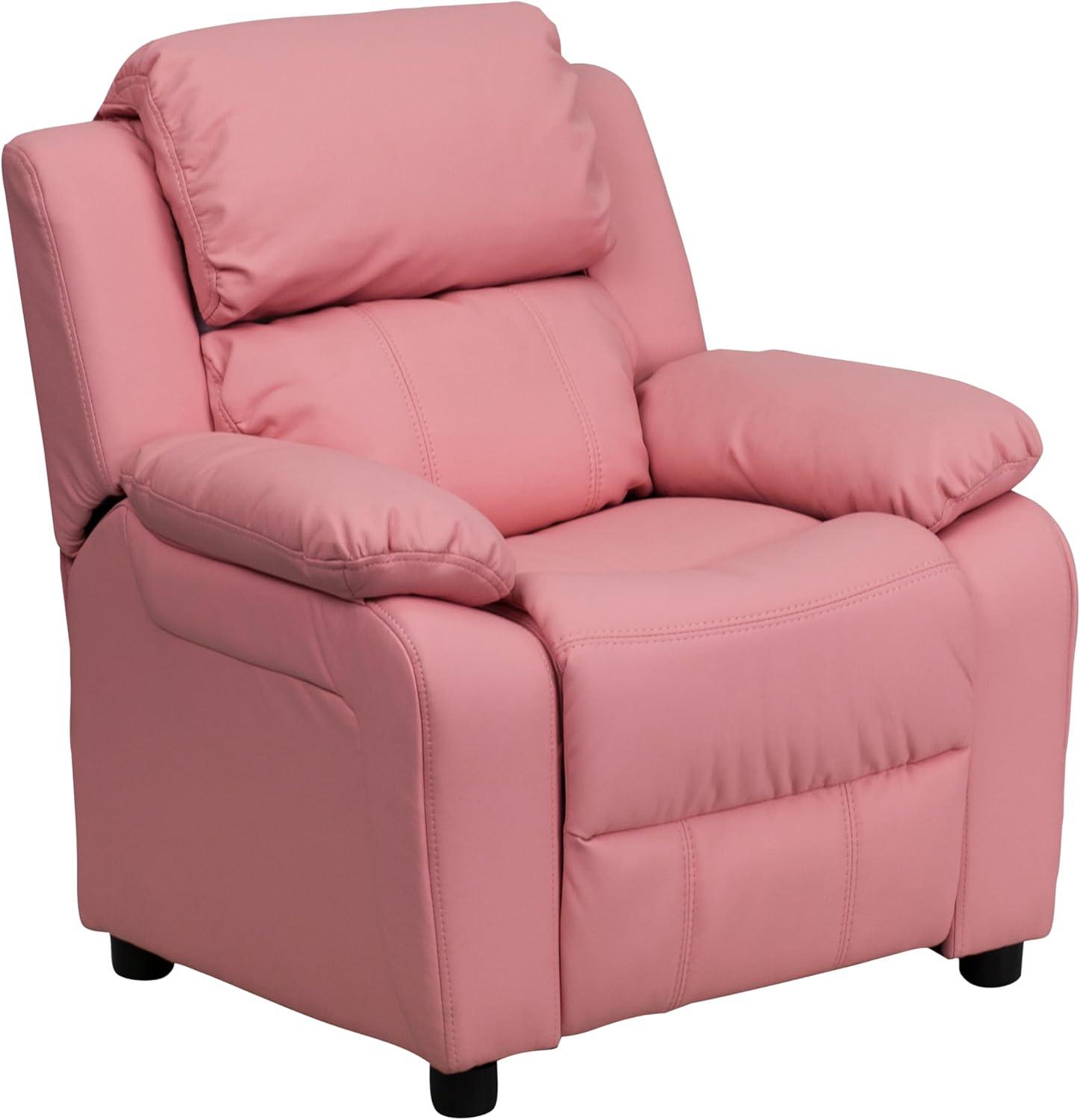 Flash Furniture Deluxe Padded Contemporary Kids Recliner with Storage Arms