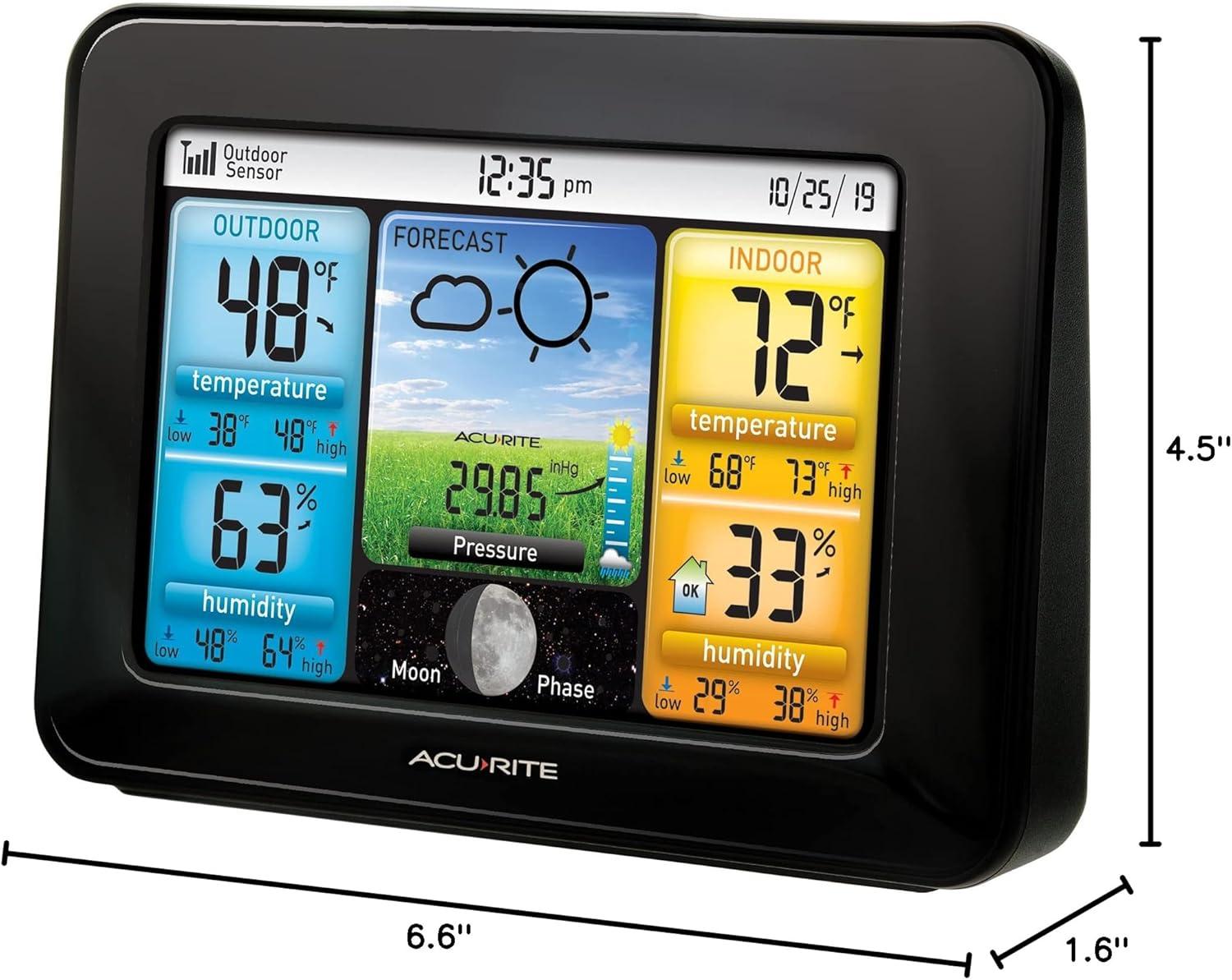 AcuRite Weather Station Forecaster with Color Display for Temperature, Humidity, Hyperlocal Forecast, and Built-In Barometer (02077M) & Reviews | Wayfair