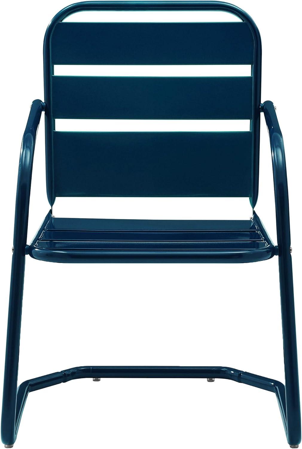 Brighton 2pc Metal Chair Set - Navy - Crosley