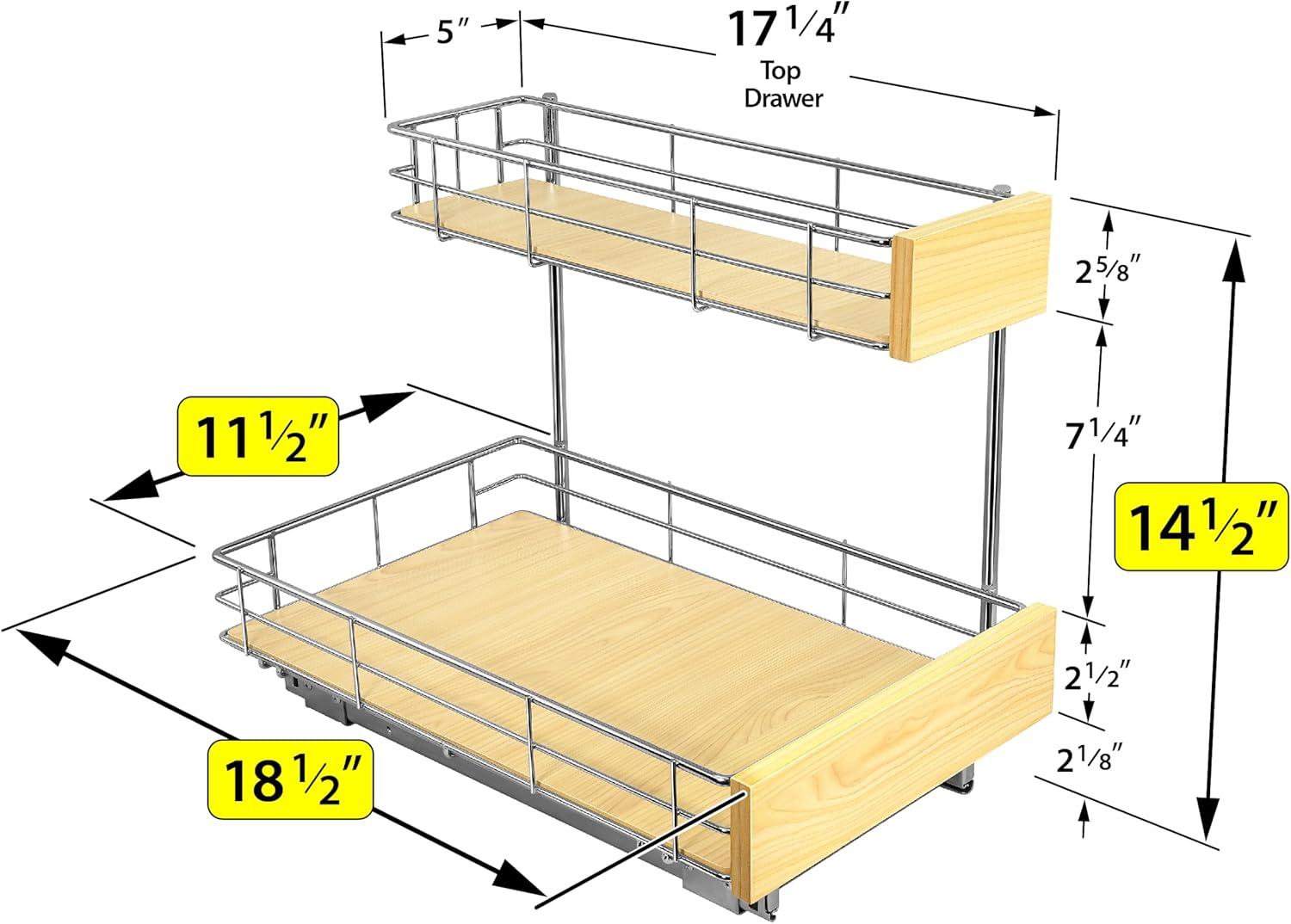 LYNK PROFESSIONAL LYNK PROFESSIONAL® Select™ Slide Out Under Sink Kitchen Cabinet Organizer 11.5"W x 18"D, Wood