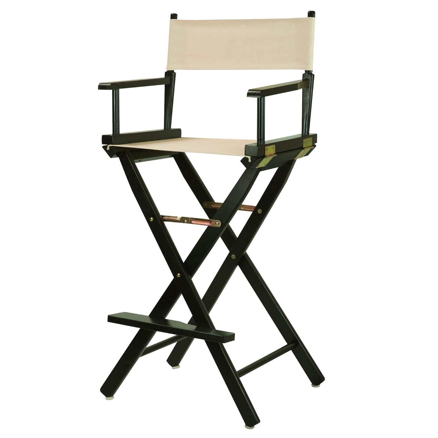Casual Home 230-02-021-12 30 in. Directors Chair Black Frame with Natural & Wheat Canvas