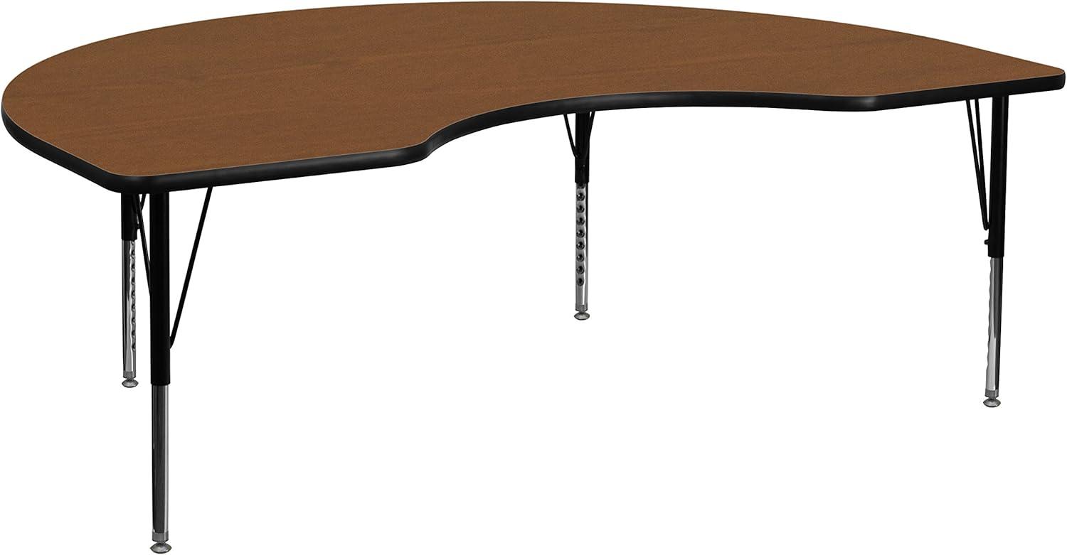 Goddard 48''W x 72''L Kidney HP Laminate Activity Table - Adjustable Legs