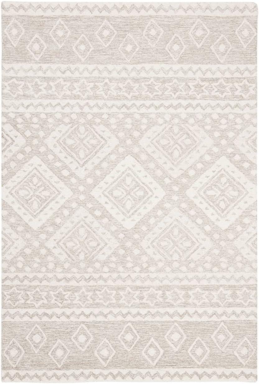 Micro-Loop MLP501 Hand Tufted Indoor Area Rug - Beige/Ivory - 4'x6' - Safavieh