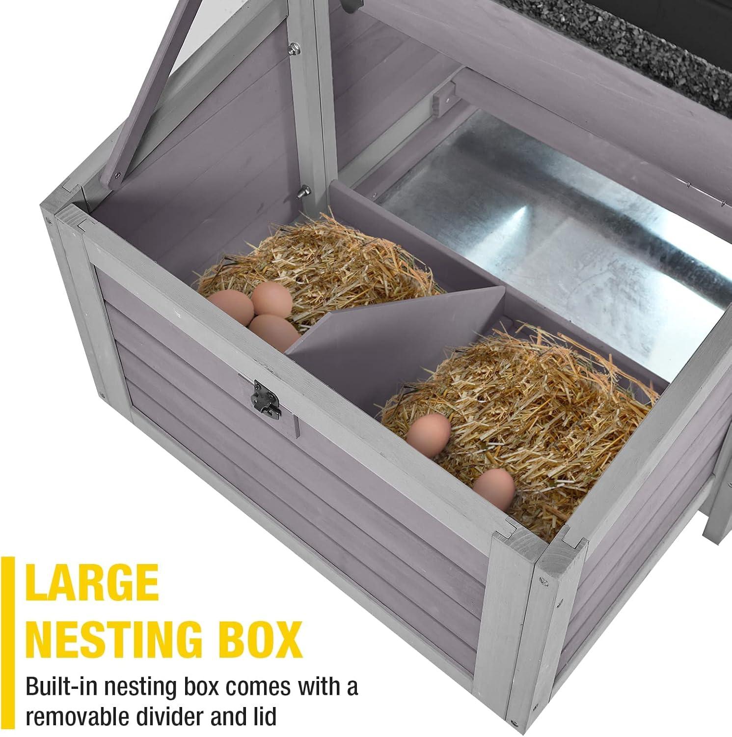 AIR72 Mobile Chicken Tractor Gray 80.7"L x 25.8"W x 44.1"H