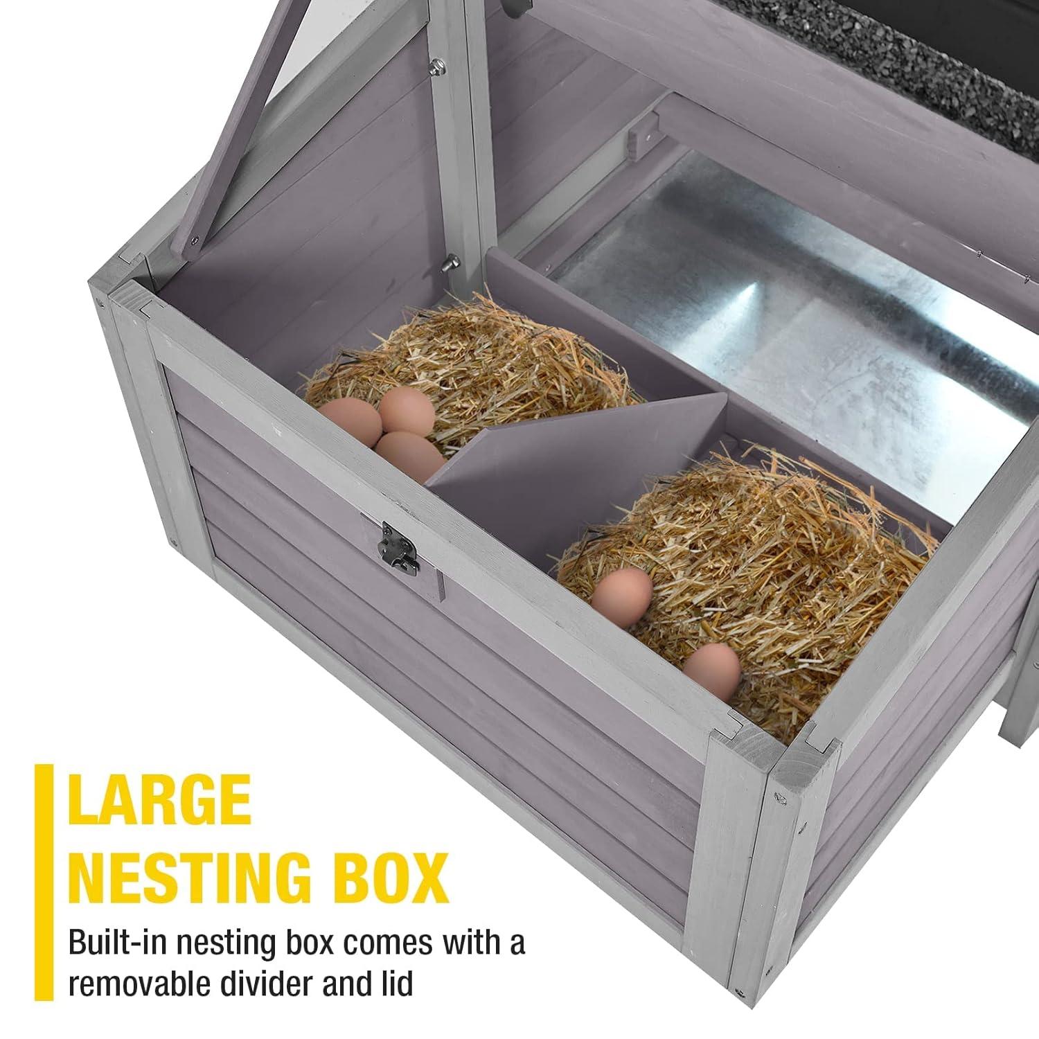 AIR72 Mobile Chicken Tractor Gray 80.7"L x 25.8"W x 44.1"H