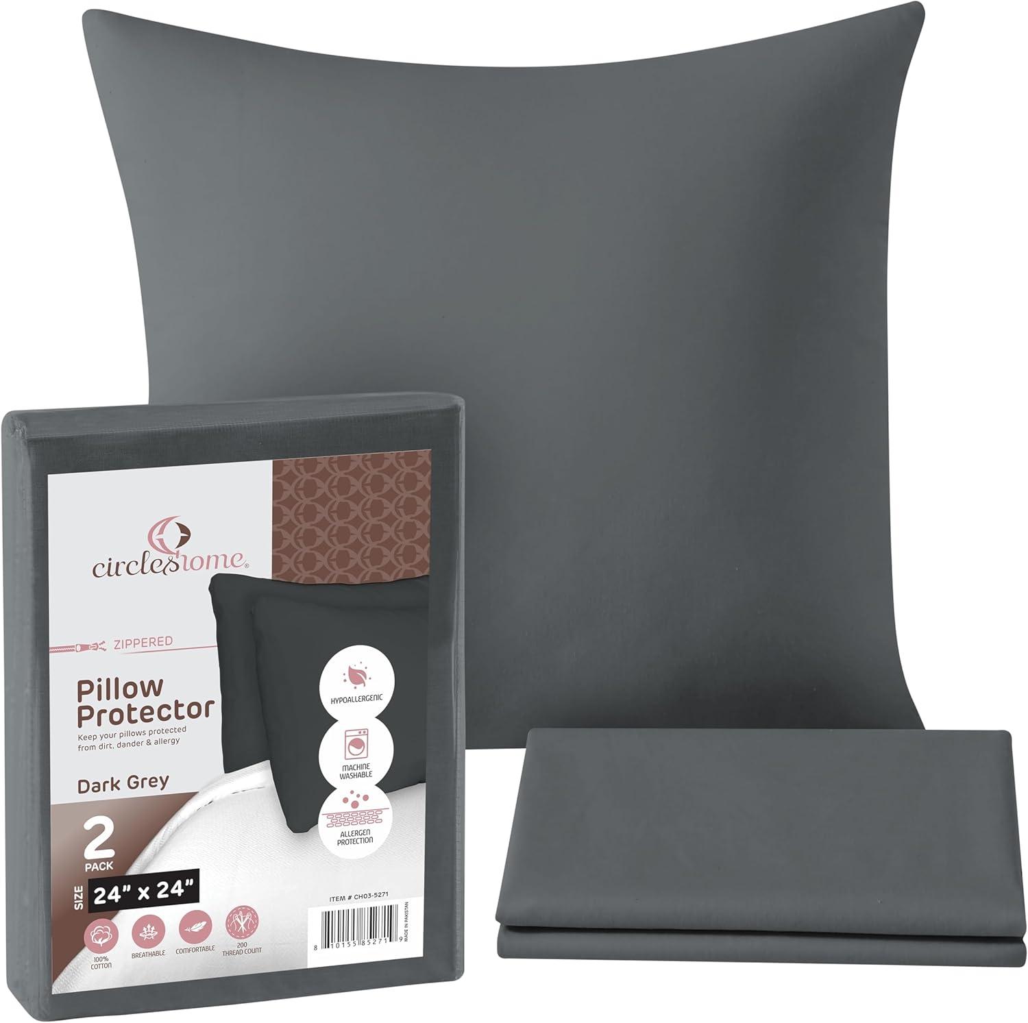 Circles Home, 100% Cotton Zippered Pillow Protector