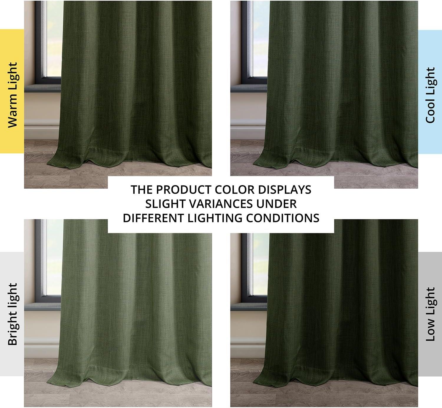 HPD Half Price Drapes Grommet Linen Curtains 84 Inches Long Room Darkening Curtains for Bedroom & Living Room (1 Panel), 50W x 84L, Tuscany Green