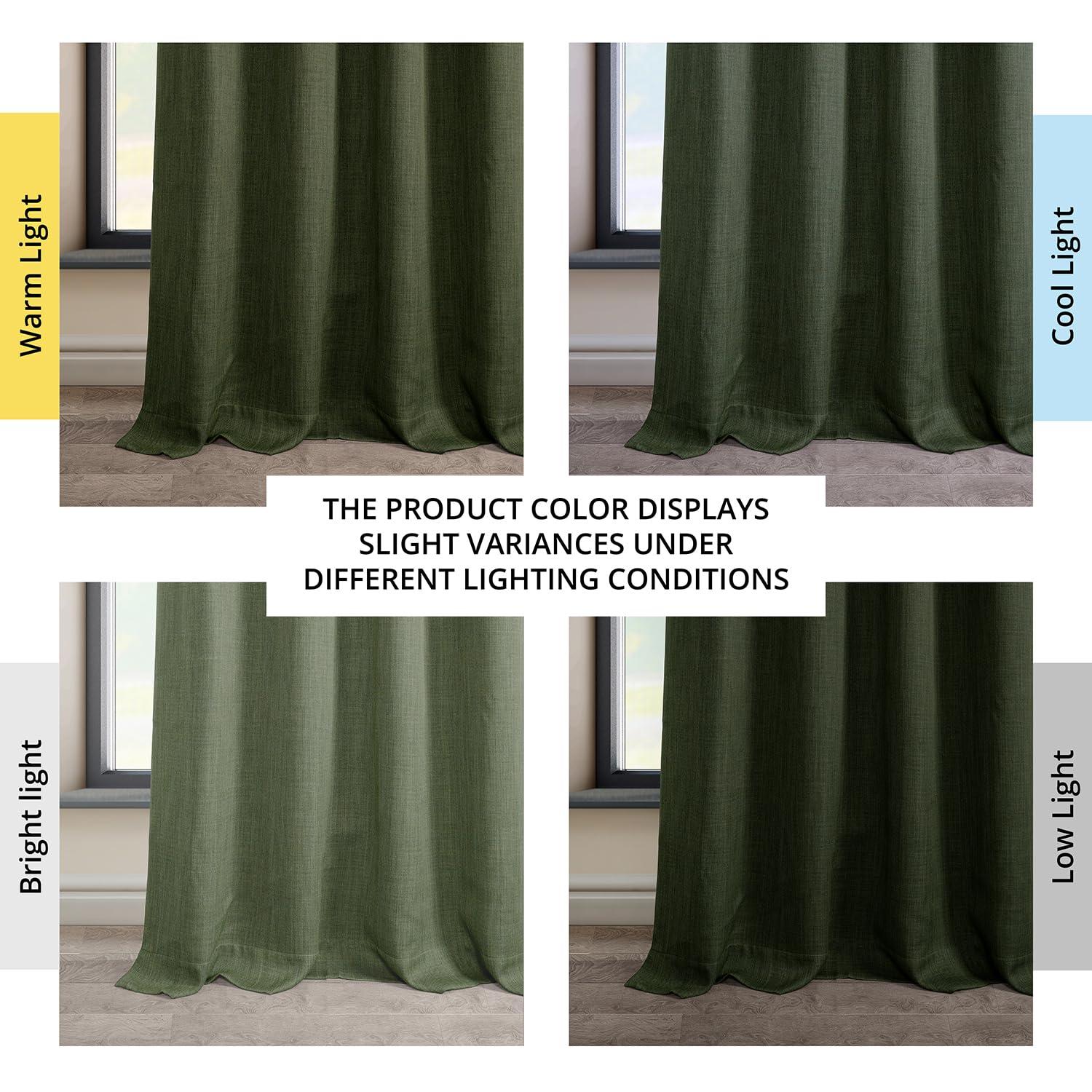 HPD Half Price Drapes Grommet Linen Curtains 84 Inches Long Room Darkening Curtains for Bedroom & Living Room (1 Panel), 50W x 84L, Tuscany Green