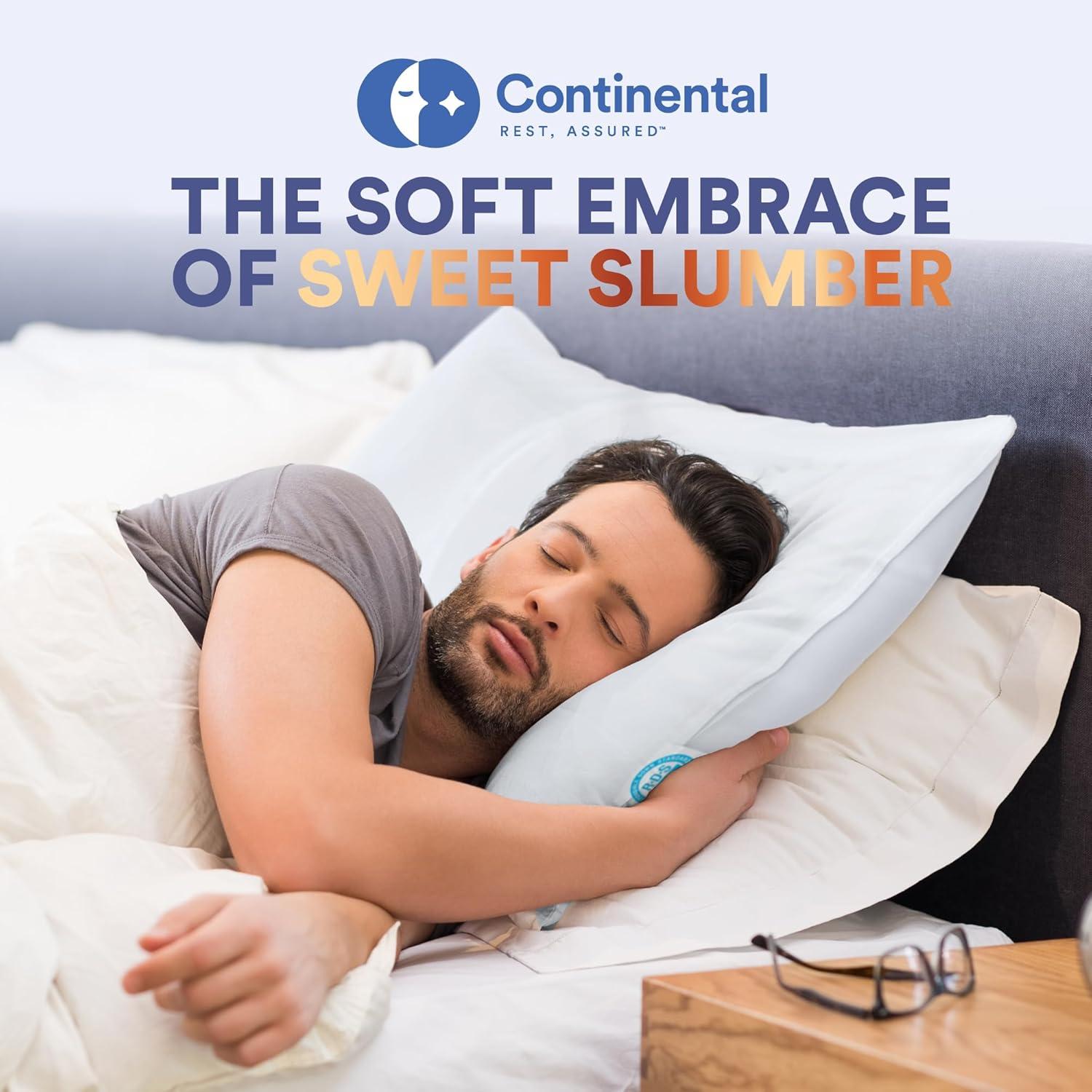 Continental Bedding Siberian 800FP 100% Goose Down Pillow Soft Support King Size Pack of 1