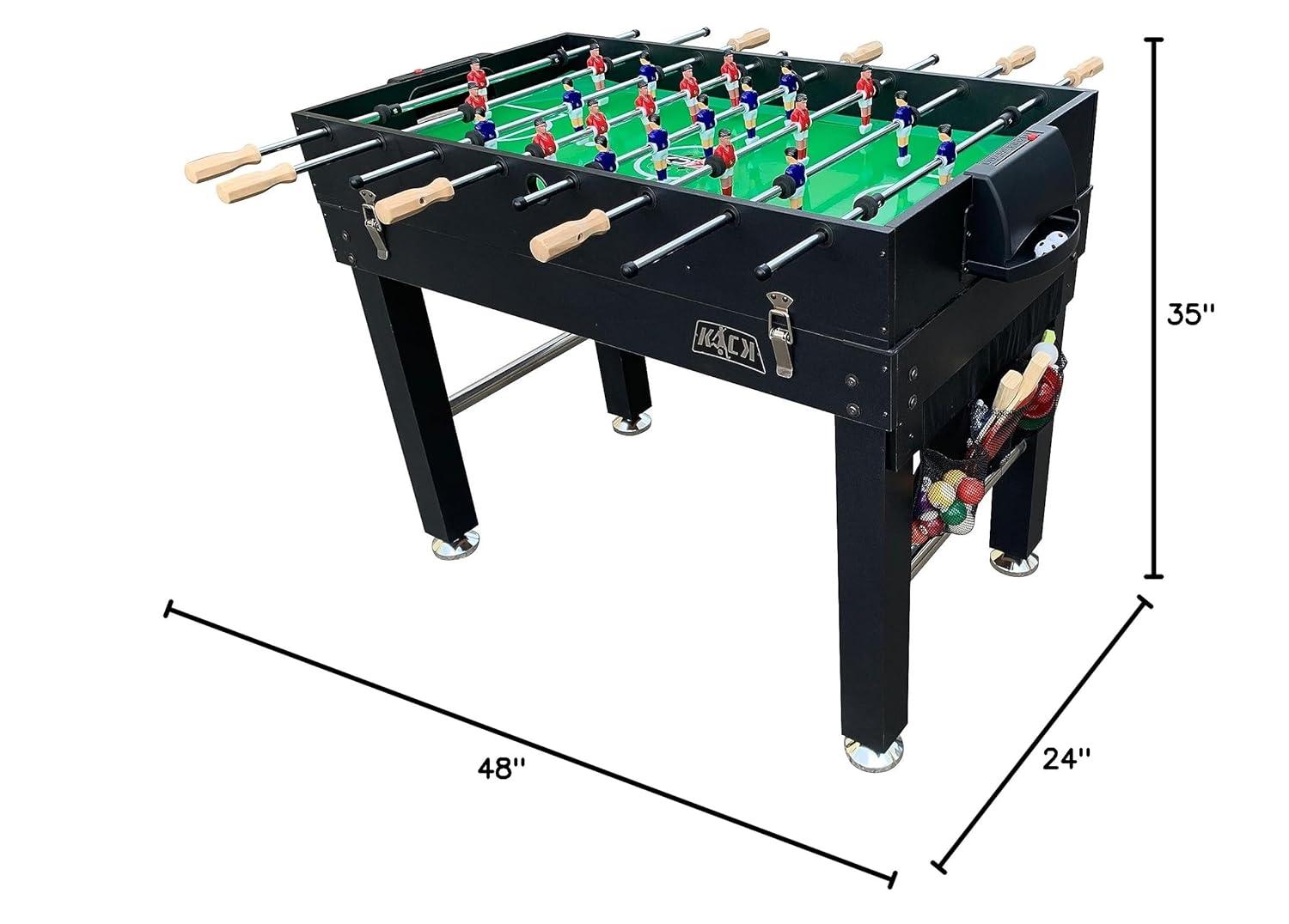 KICK Foosball Tables KICK Quad 48″ 4-in-1 Multi Game Table Combo Arcade Set for Home, Game Room, Friends & Family