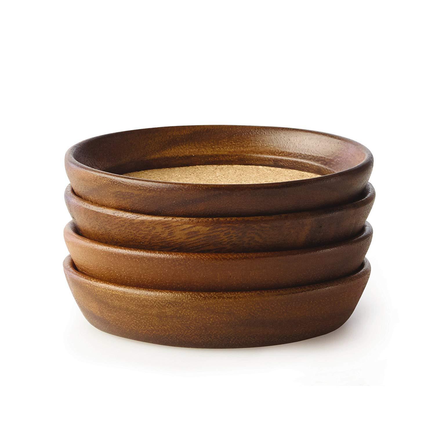 Kamenstein Kamenstein Stackable Acacia Wood and Cork Coasters (Set of 4)