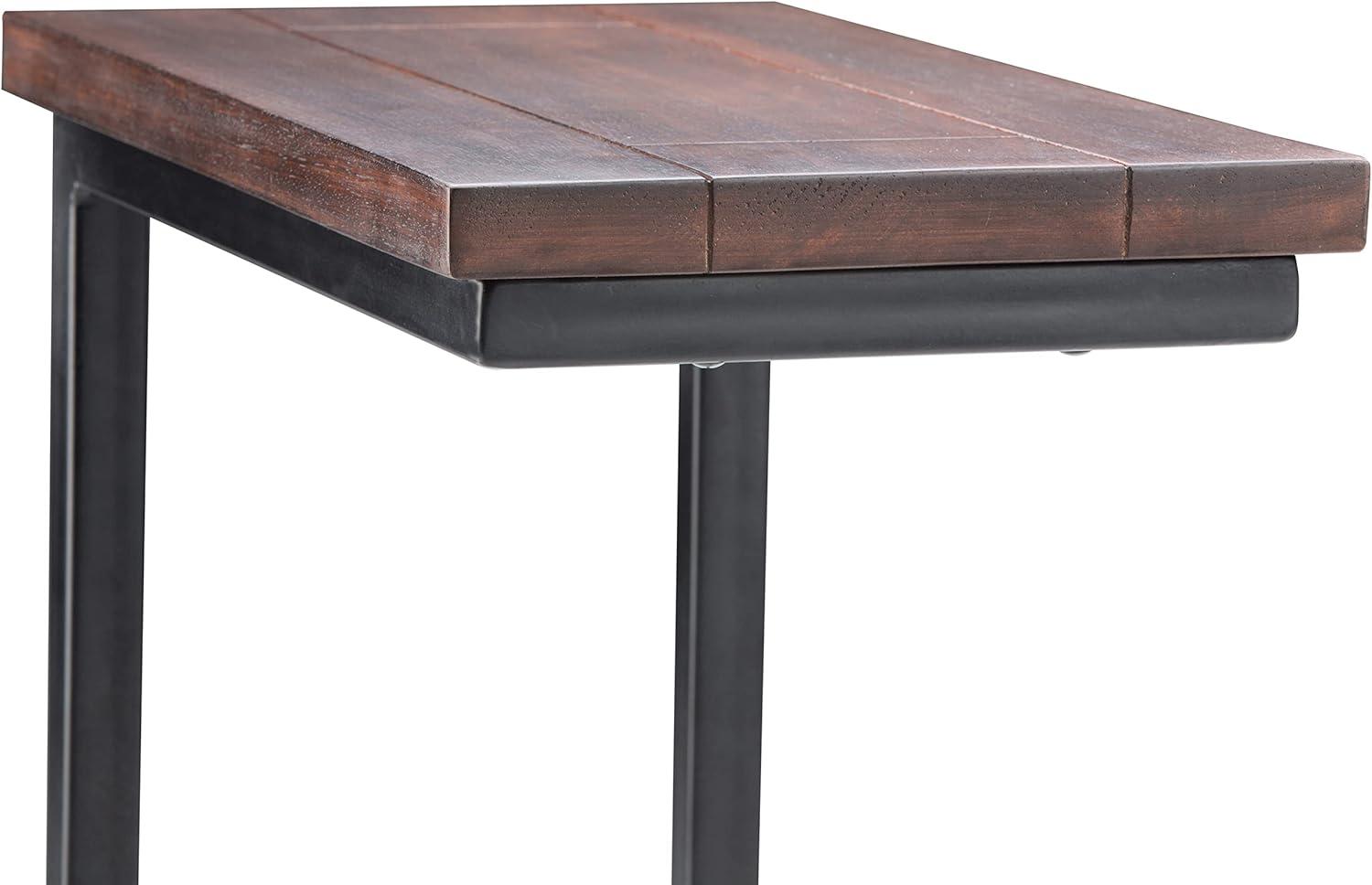 Simpli Home Skyler End Table in Dark Cognac Brown