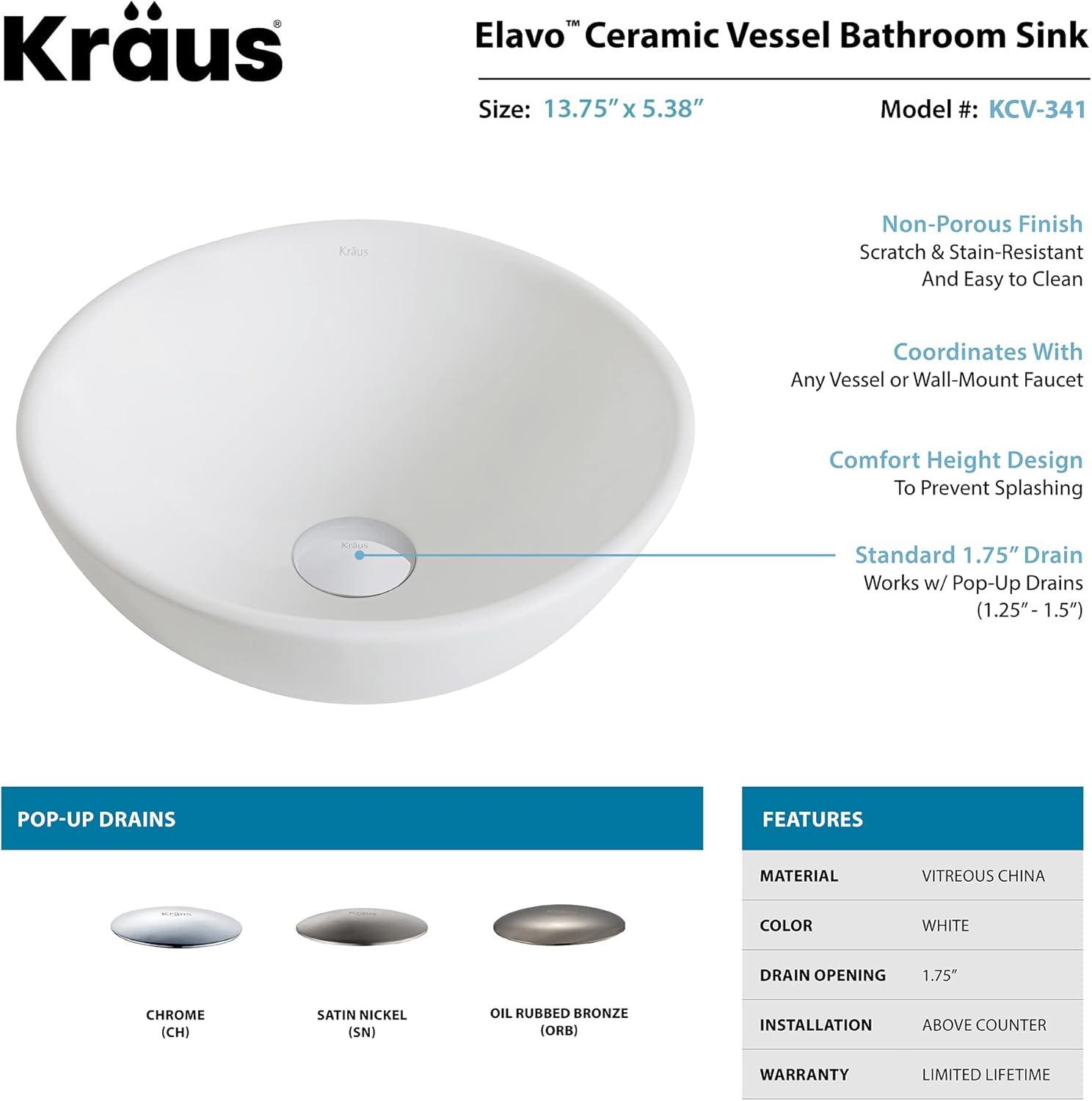 KRAUS Elavo™ Thin Ceramics Vessel Bathroom Sink