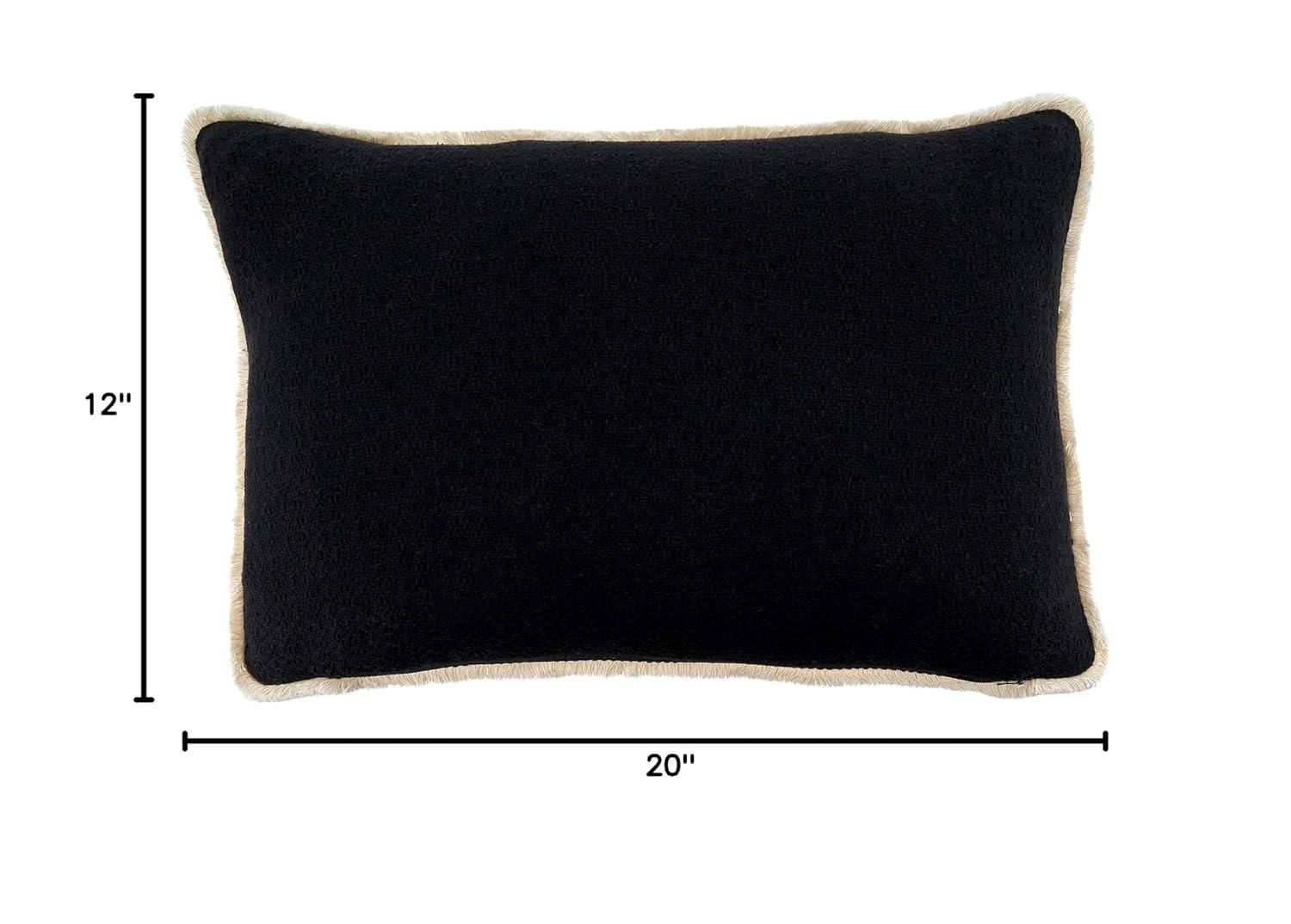 Saro Noir Cotton Reversible Pillow Cover