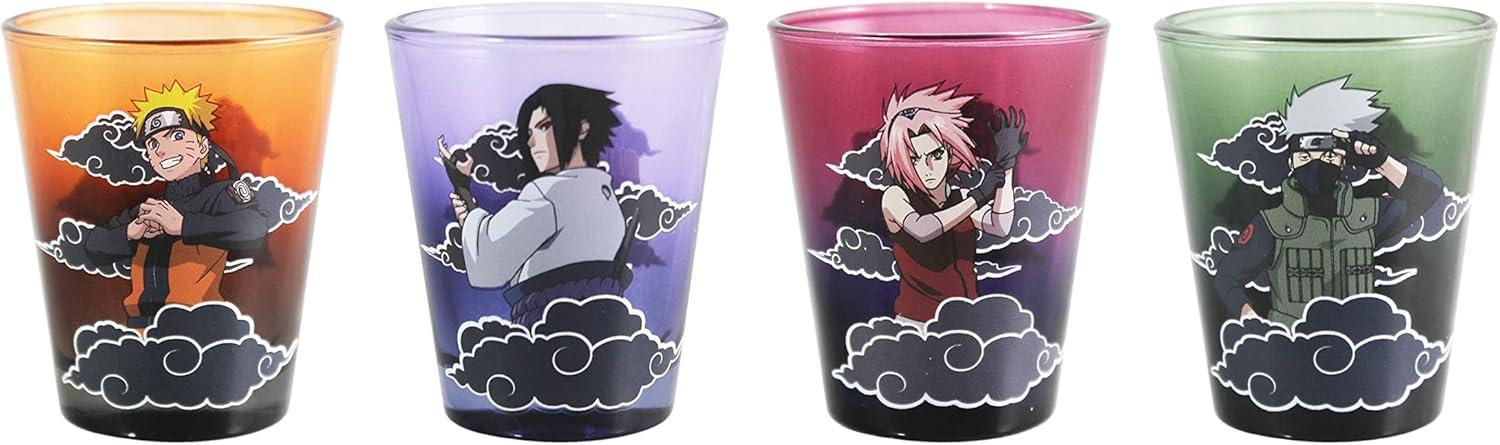 Just Funky Naruto Shippuden Team 7 Characters 2-Ounce Mini Shot Glasses | Set of 4