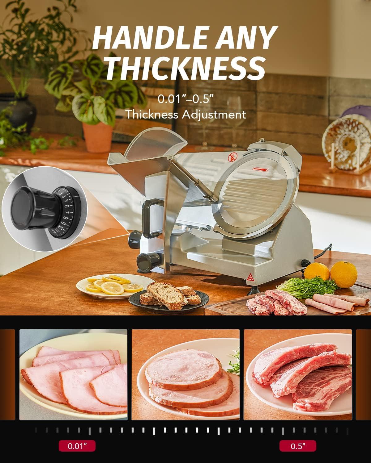 Wilprep Commercial Meat Slicer for Home 150W Electric Deli Food Slicer with 10" Blade
