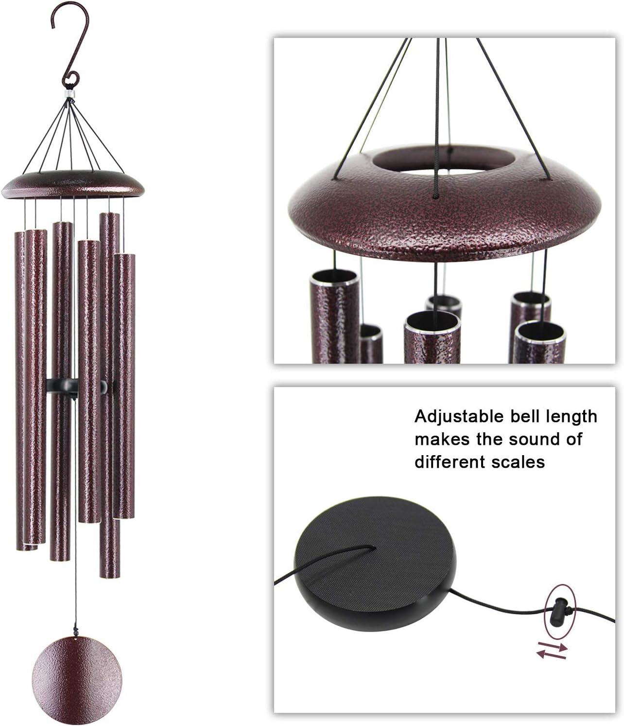 BSHAPPLUS® 45" Wind Chimes for Outside, Heavy Duty Wind Chimes,Memorial Wind Chimes with 6 Aluminum Tubes for loss of loved one,Home Garden Hanging Decor