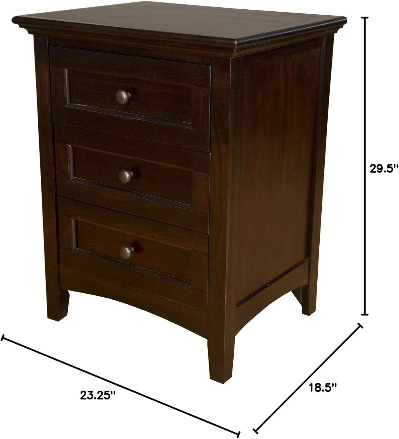 Westlake Dark Mahogany 3-Drawer Transitional Nightstand