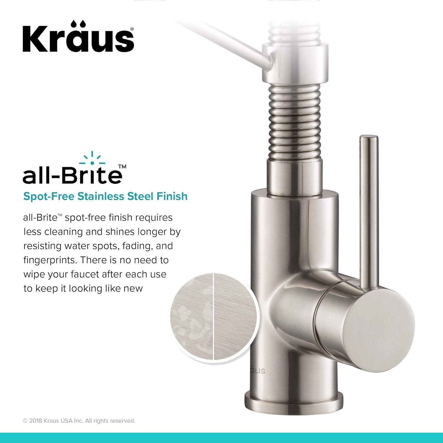 KRAUS Bolden Commercial Style 2-Function Single Handle Pull Down Kitchen Faucet with Soap Dispenser