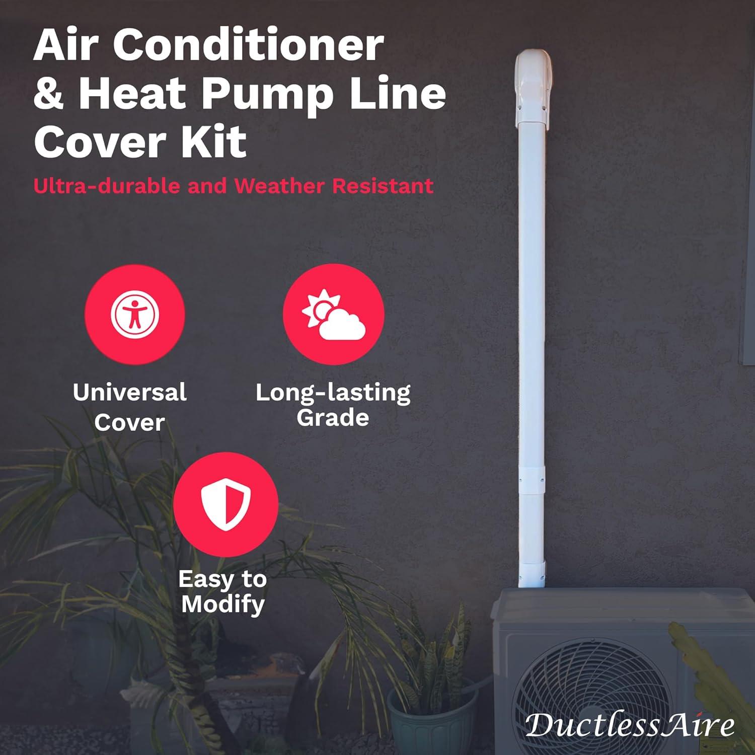 3 in. x 7.5 ft. Cover Kit for Air Conditioner and Heat Pump Line Sets - Ductless Mini Split or Central