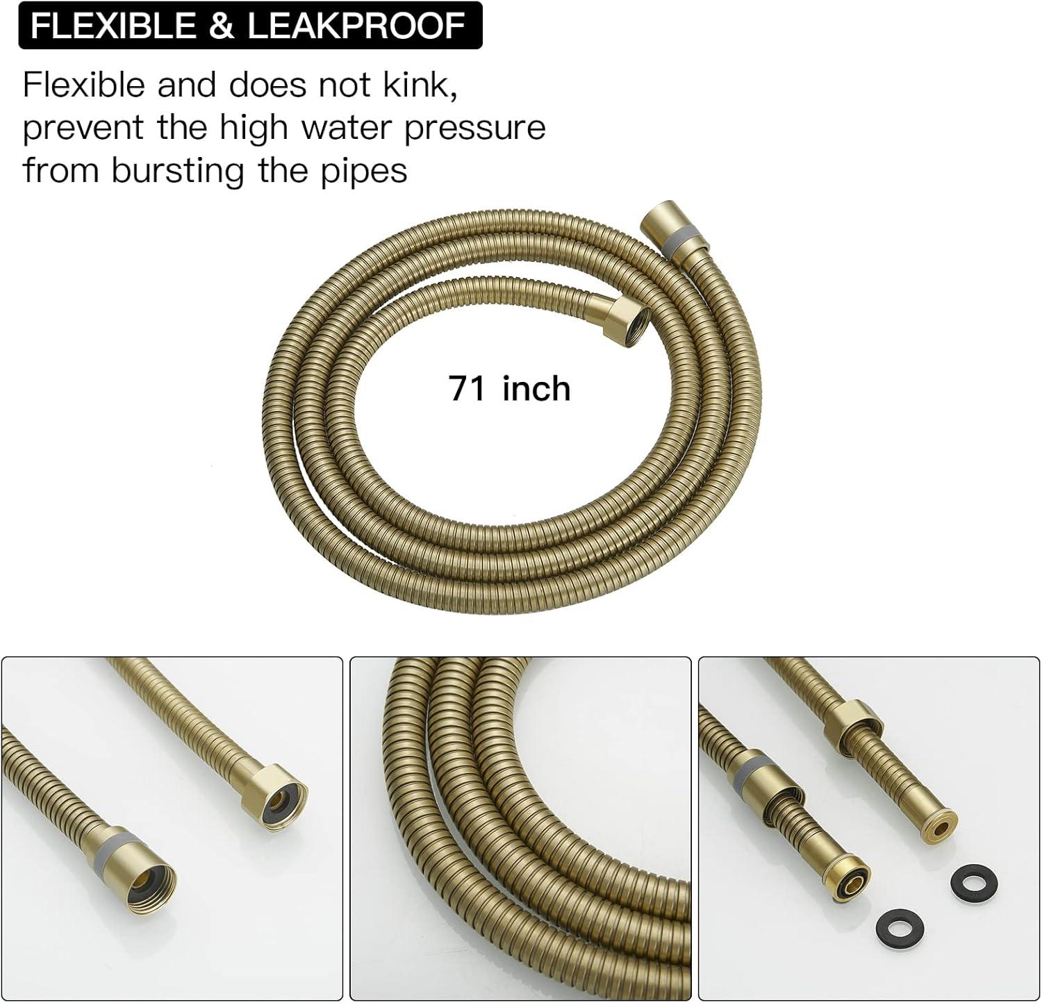 VIBRANTBATH 71 In. Modern Flexible Handheld Shower Hose Replacement For Bathing Toilet Cleaning Pet With Brass Fitting In Chrome 180-BG