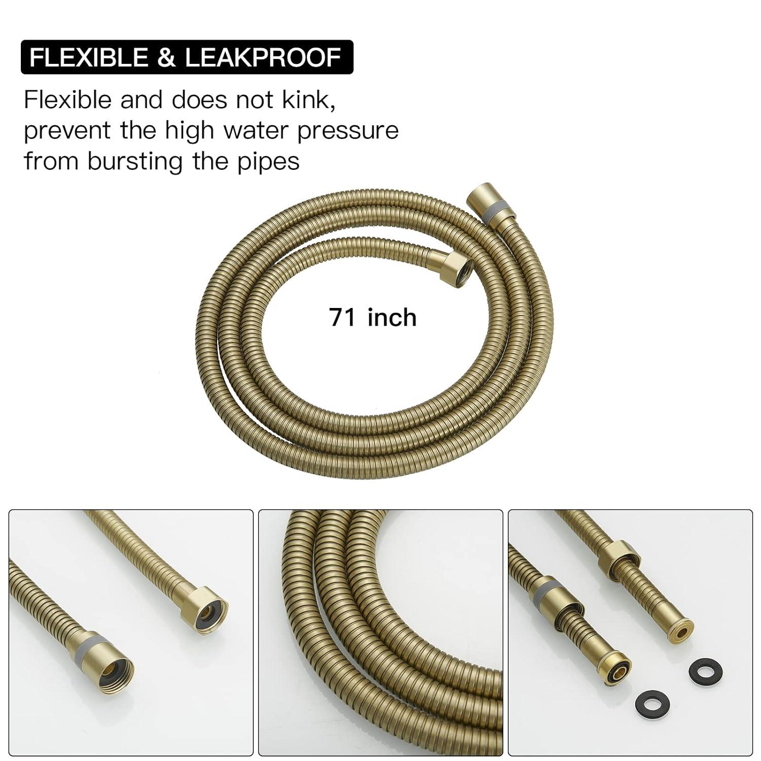 VIBRANTBATH 71 In. Modern Flexible Handheld Shower Hose Replacement For Bathing Toilet Cleaning Pet With Brass Fitting In Chrome 180-BG
