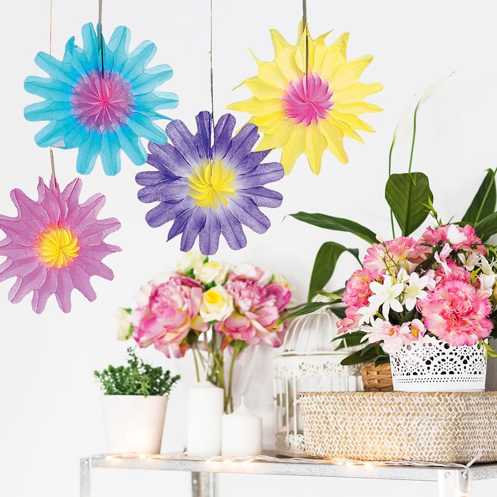 Tissue Flower Decorations - Party Decor - 12 Pieces
