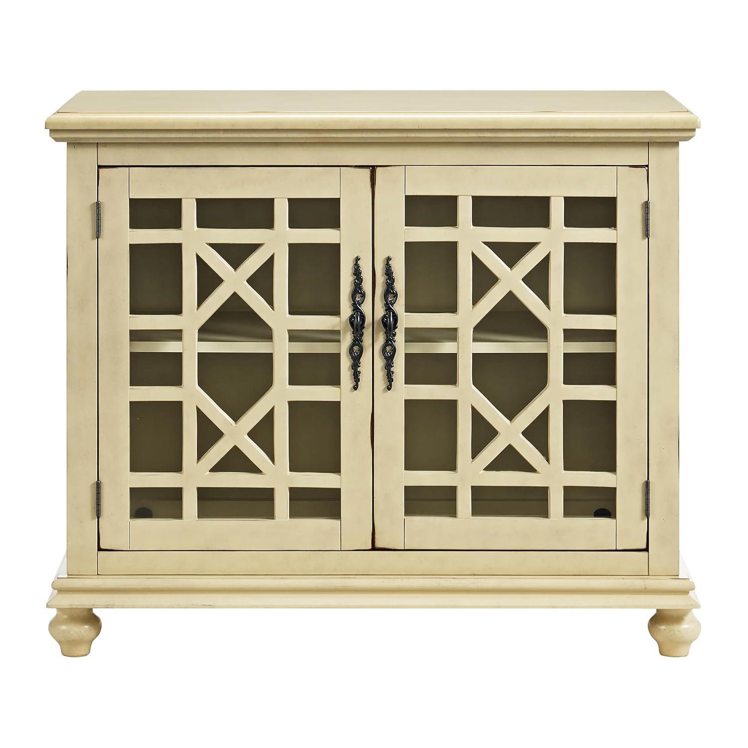 Martin Svensson Home Elegant Small Spaces TV Stand, Antique Cream White