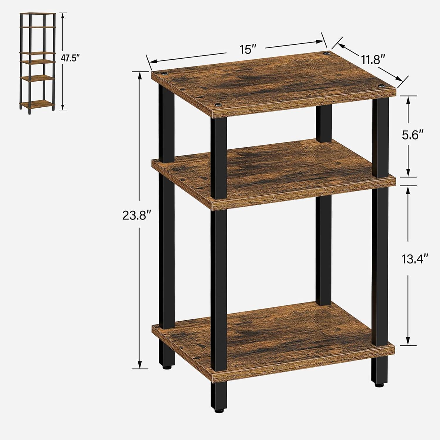 End Table, Set of 2, Side Table, Nightstand, 2-Tier Storage Shelf, Sofa Table for Small Space, Living Room, Bed Room TB01BB035