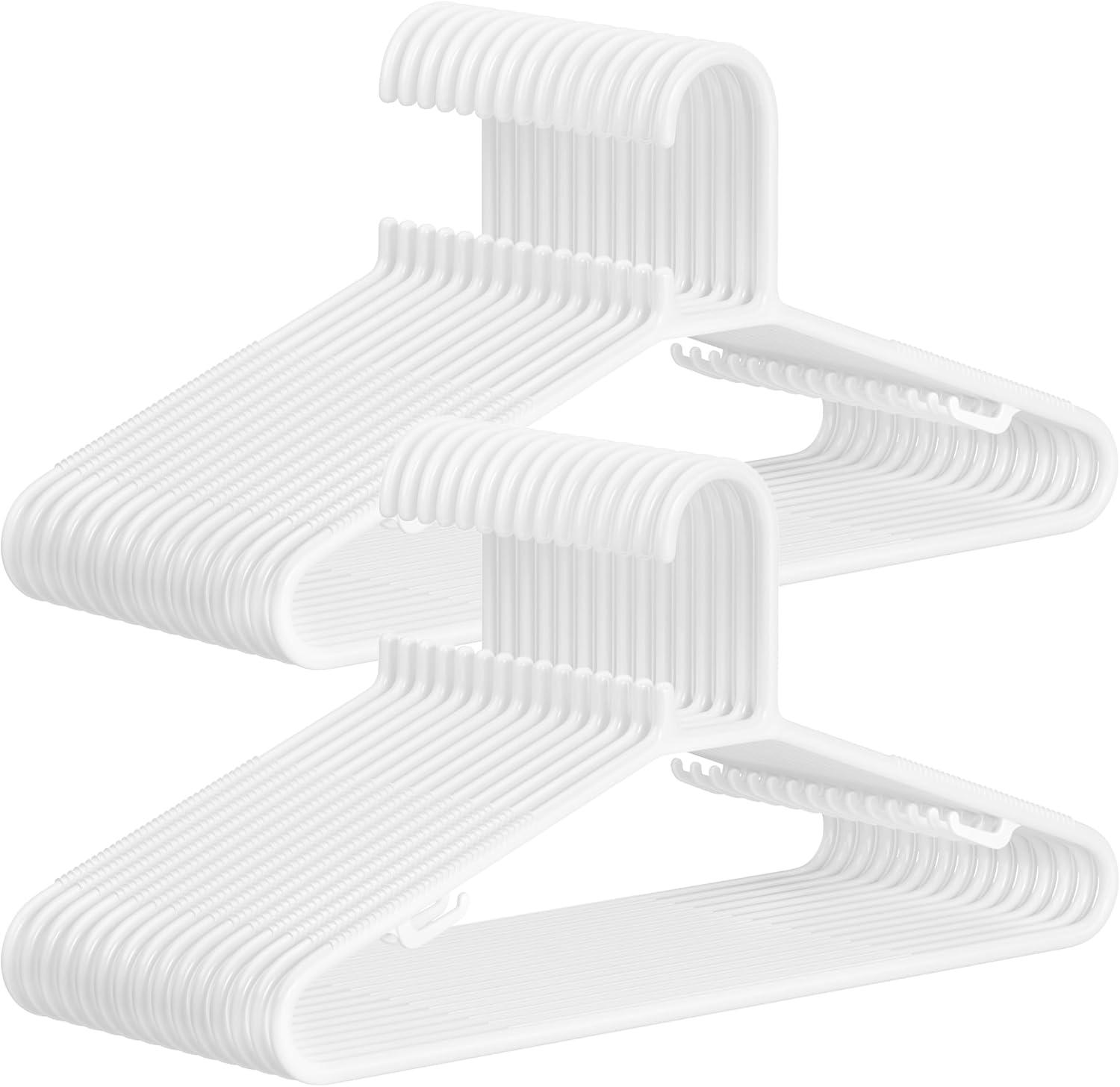 Rebrilliant 50-Pack Slim PP Plastic Hangers | Space-Saving, Non-Slip Design For Shirts And Scarves