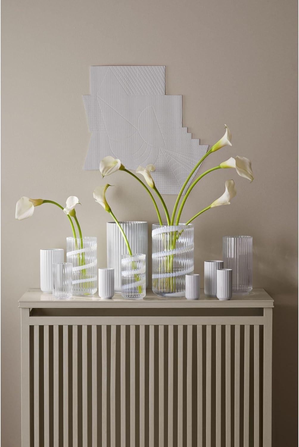 Elegant White Porcelain Fluted Table Vase