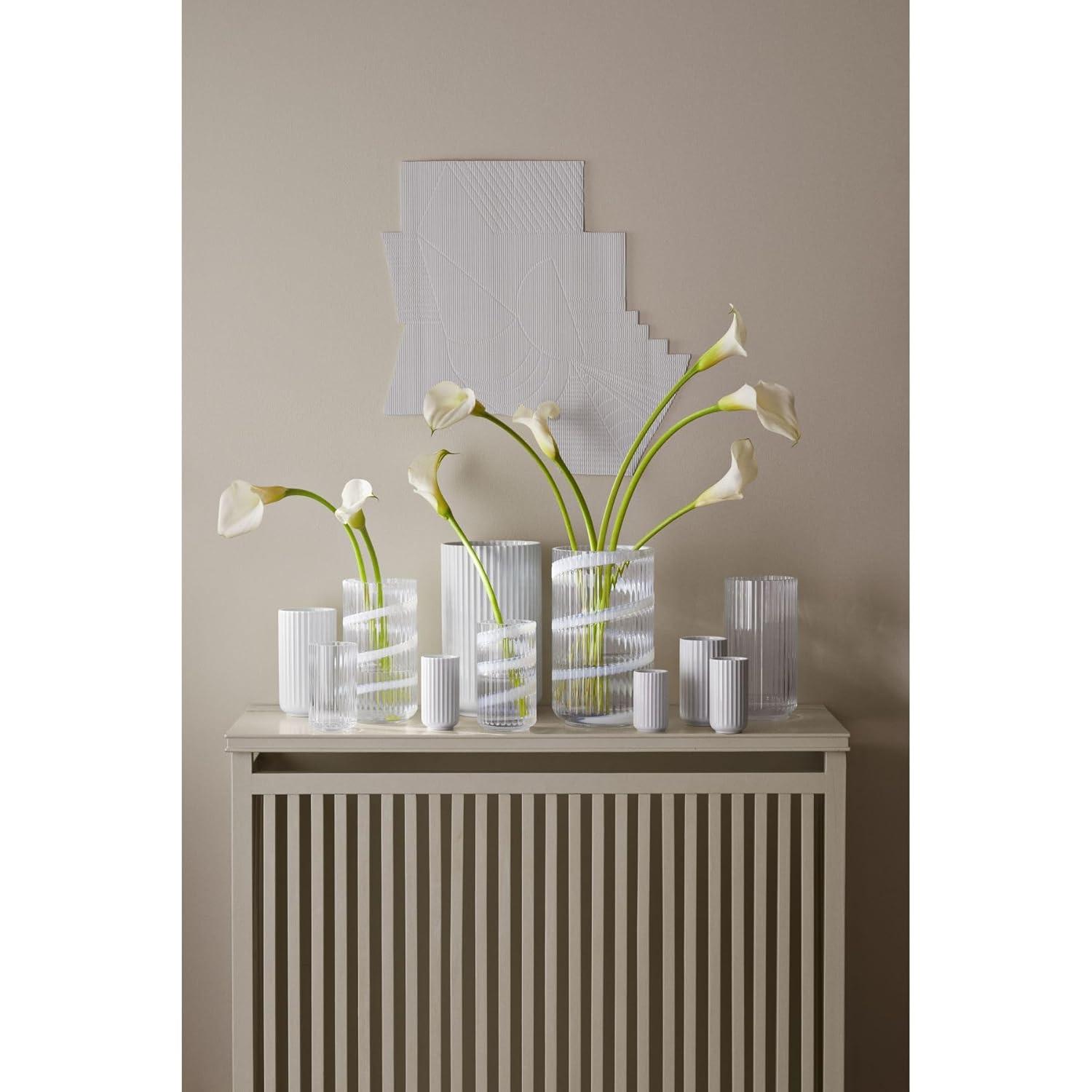 Elegant White Porcelain Fluted Table Vase