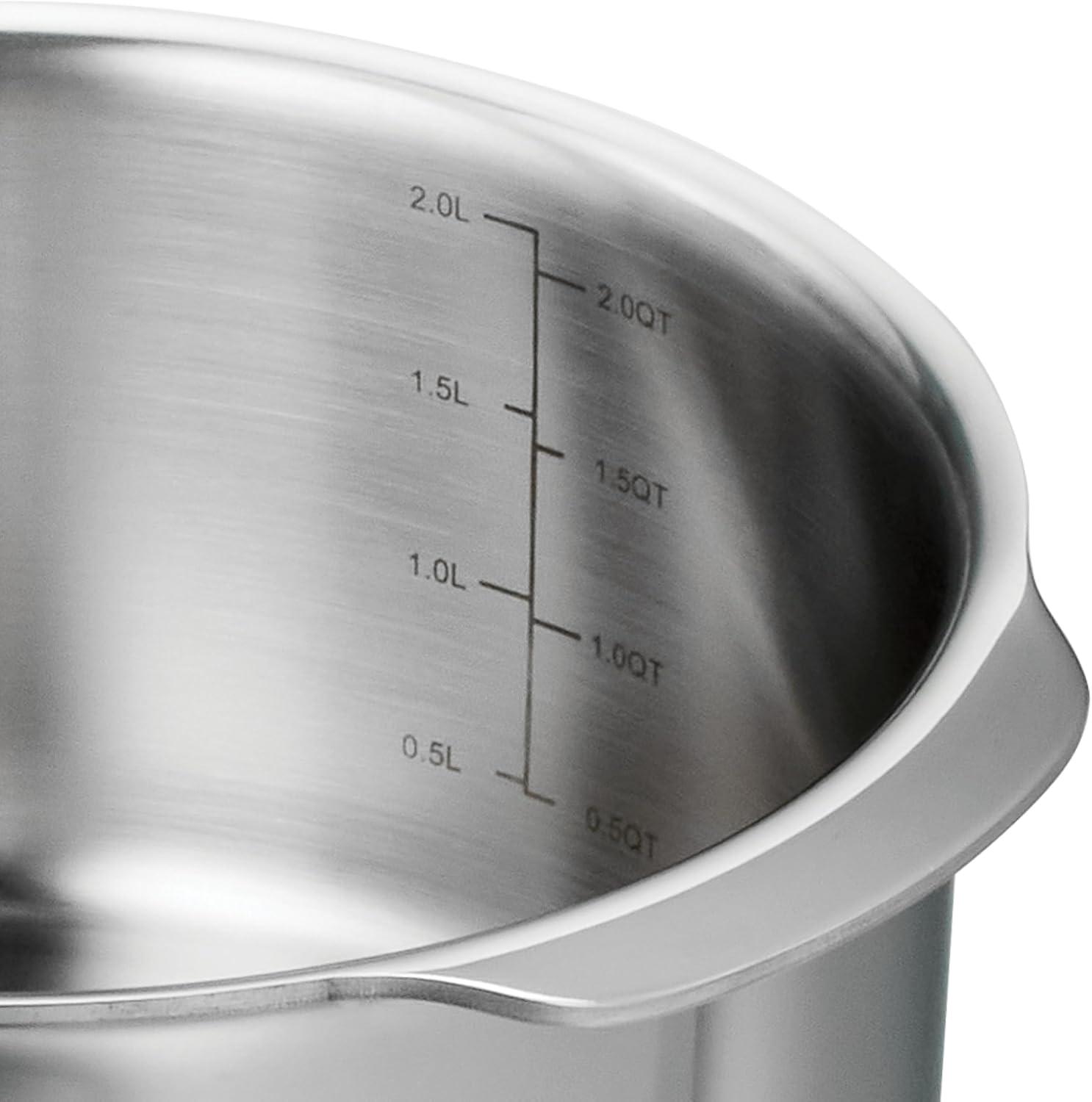 Tramontina Tramontina Utsava Tri-Ply Clad Stainless Steel Tope with Lid, Patila Pot for Indian Cooking