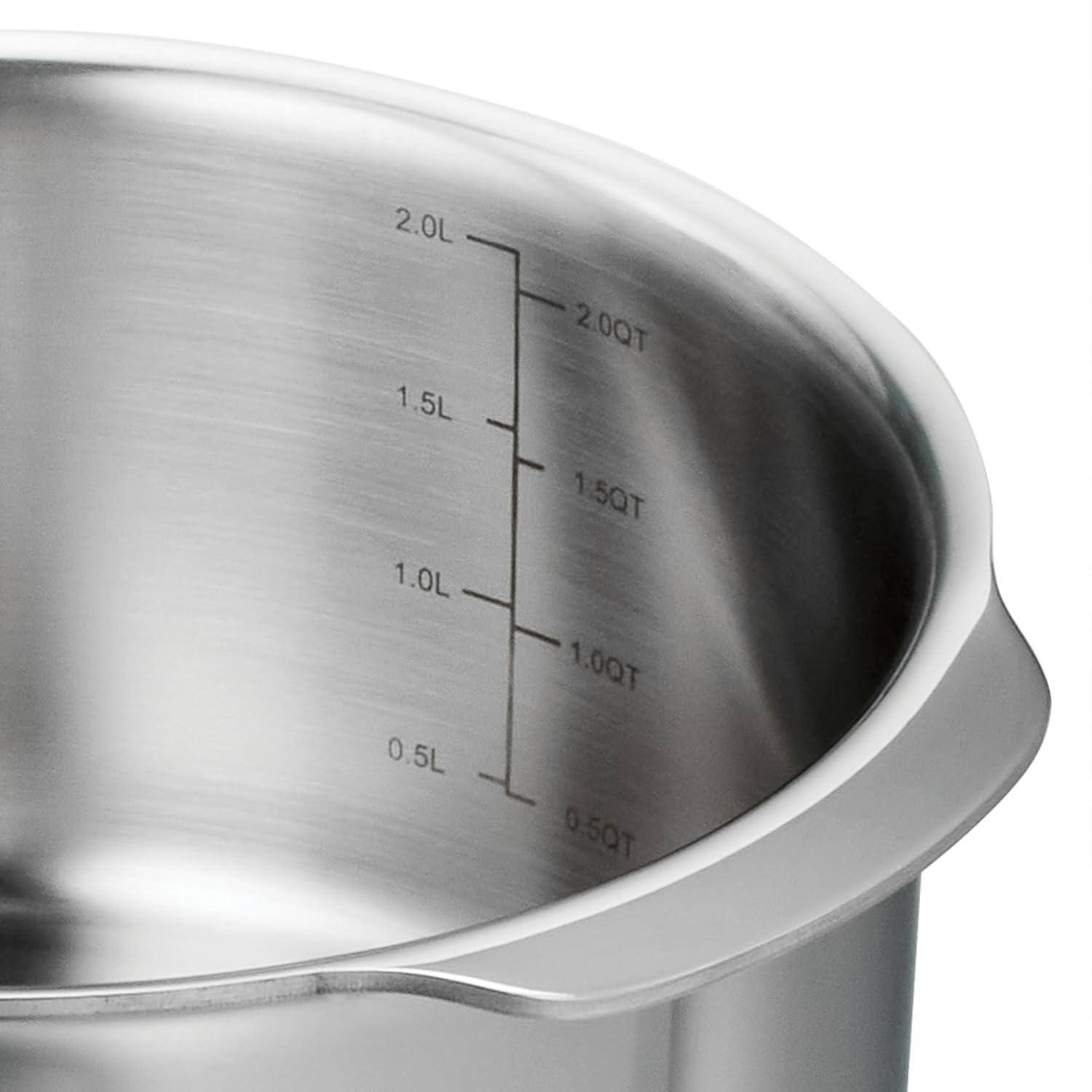 Tramontina Tramontina Utsava Tri-Ply Clad Stainless Steel Tope with Lid, Patila Pot for Indian Cooking