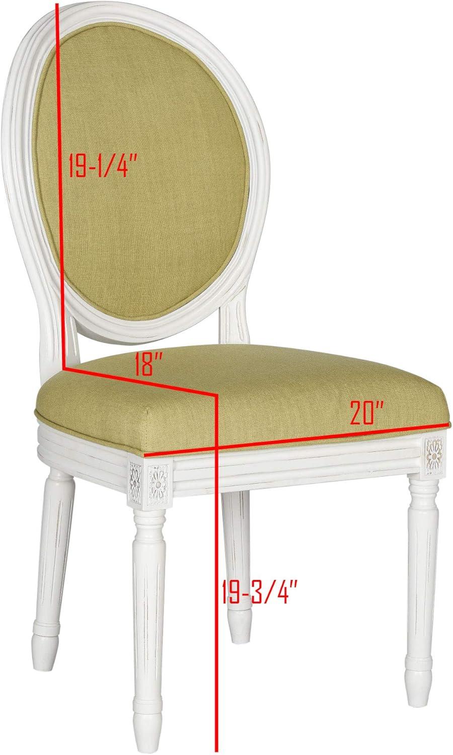 Holloway 19" H French Brasserie Oval Side Chair (Set of 2) - FOX6228 - Spring Green/Cream - Safavieh Couture