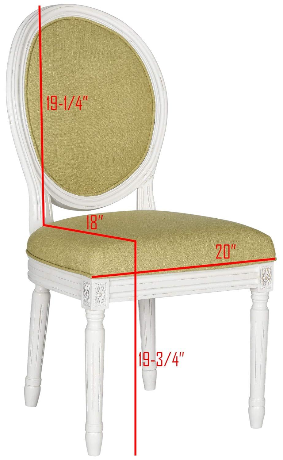 Holloway 19" H French Brasserie Oval Side Chair (Set of 2) - FOX6228 - Spring Green/Cream - Safavieh Couture