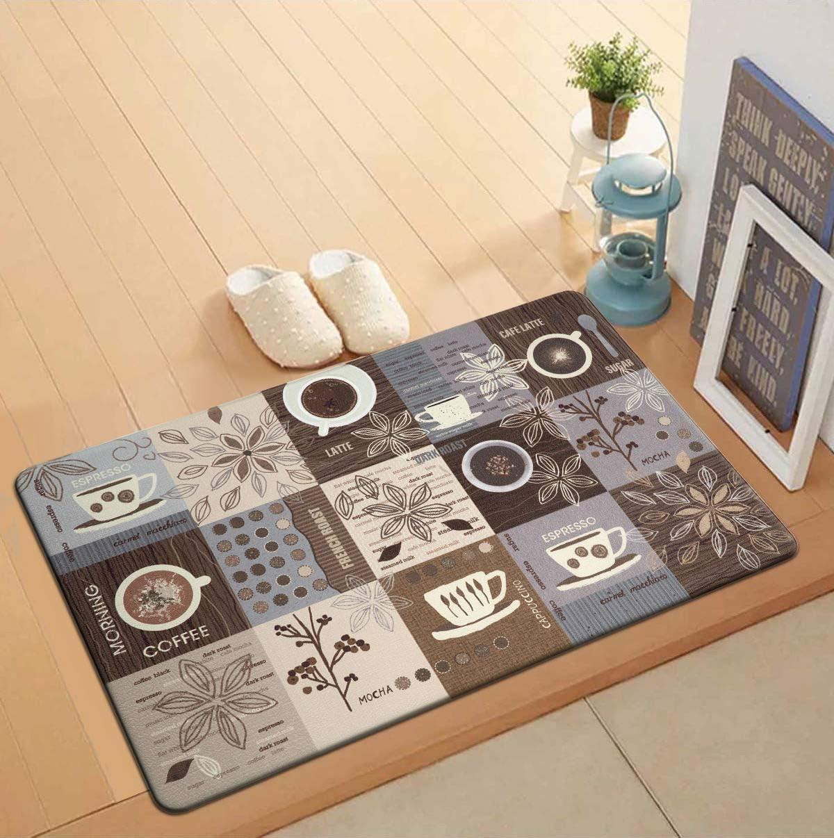 World Rug Gallery Coffee Kitchen Anti Fatigue Standing Mat - Brown 18"x30"