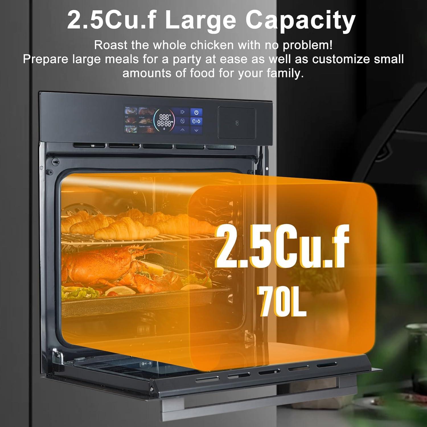 Yesurprise 2.5 Cubic Feet Electric Convection Oven with Soft Close Door